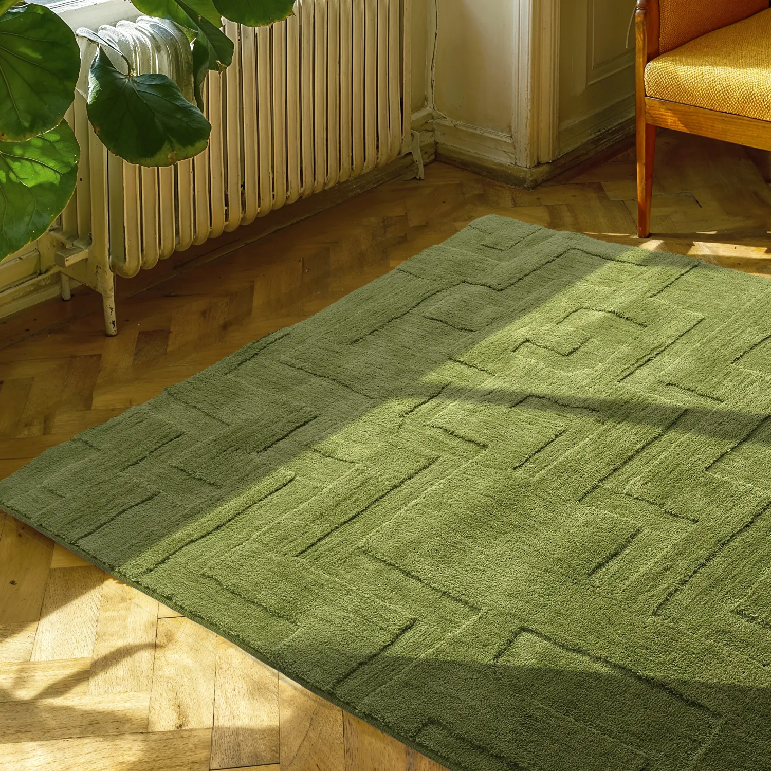 Koberce s dlhým vlasom - Tripoli (machovo zelená)