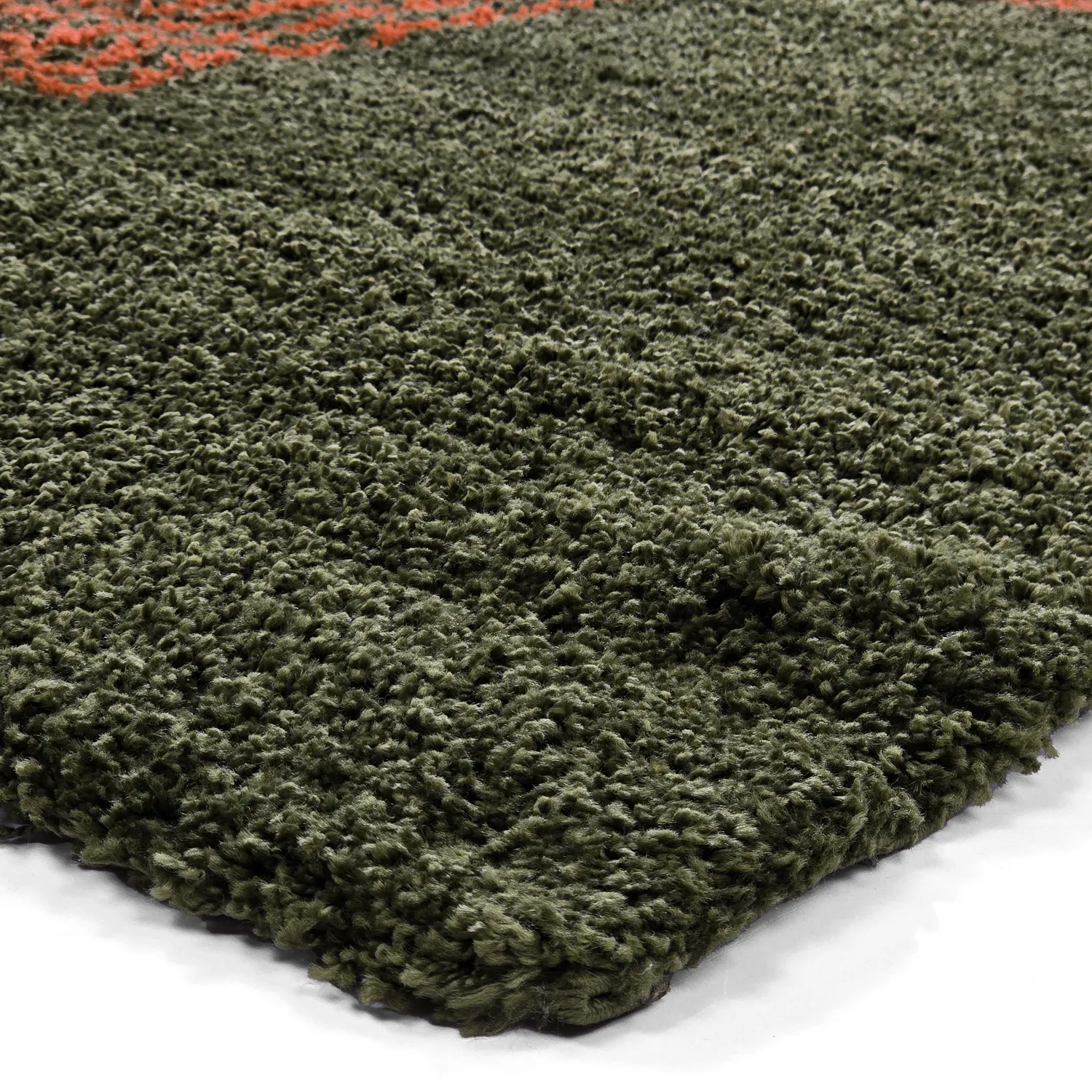 Koberce s vlasom - Zagora (zelená/oranžová)