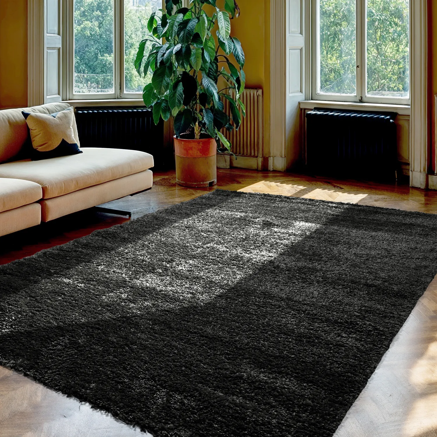 Koberce s chlupatým povrchem - Zoe (černá)