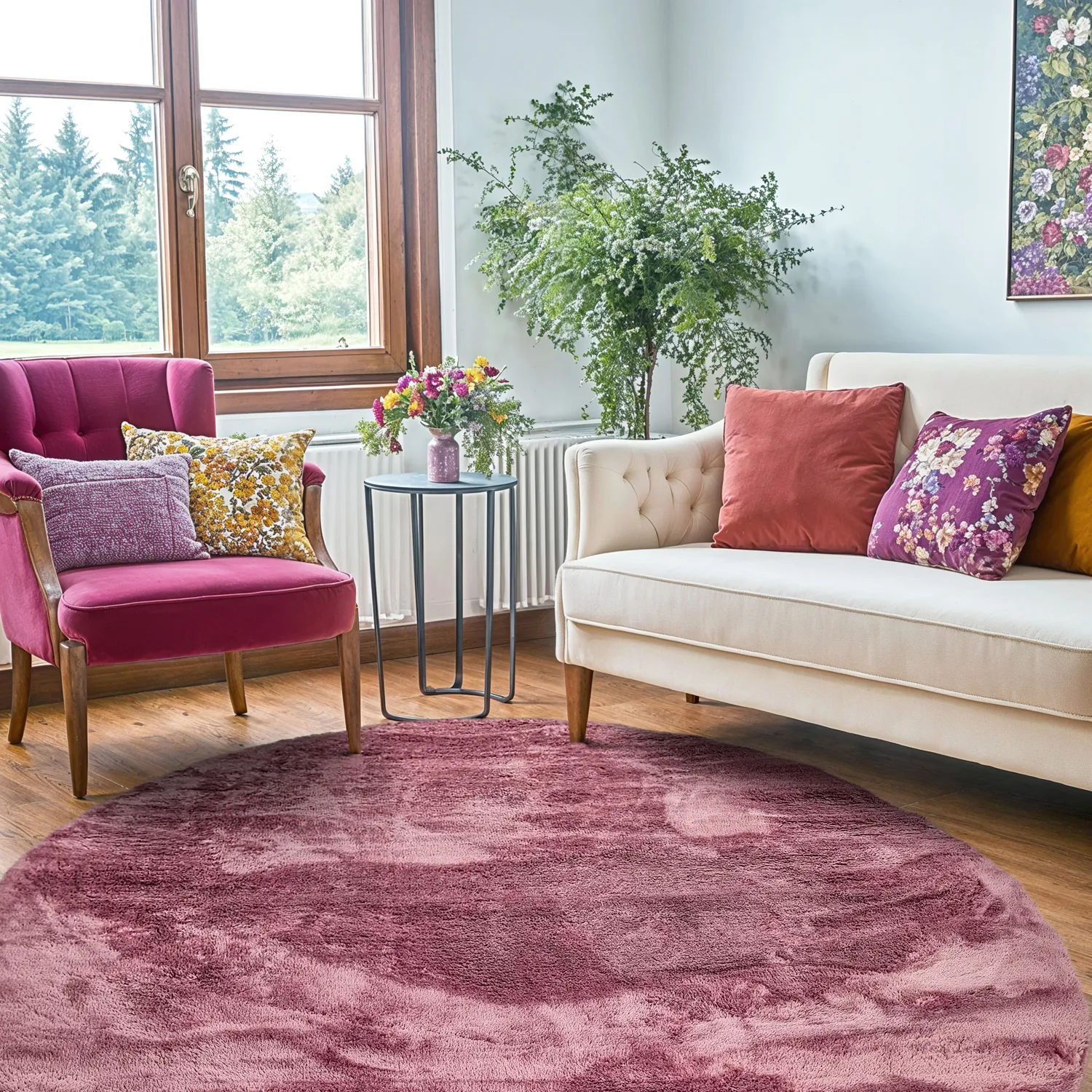 Koberce okrúhle - Aranga Super Soft Fur (ružová)