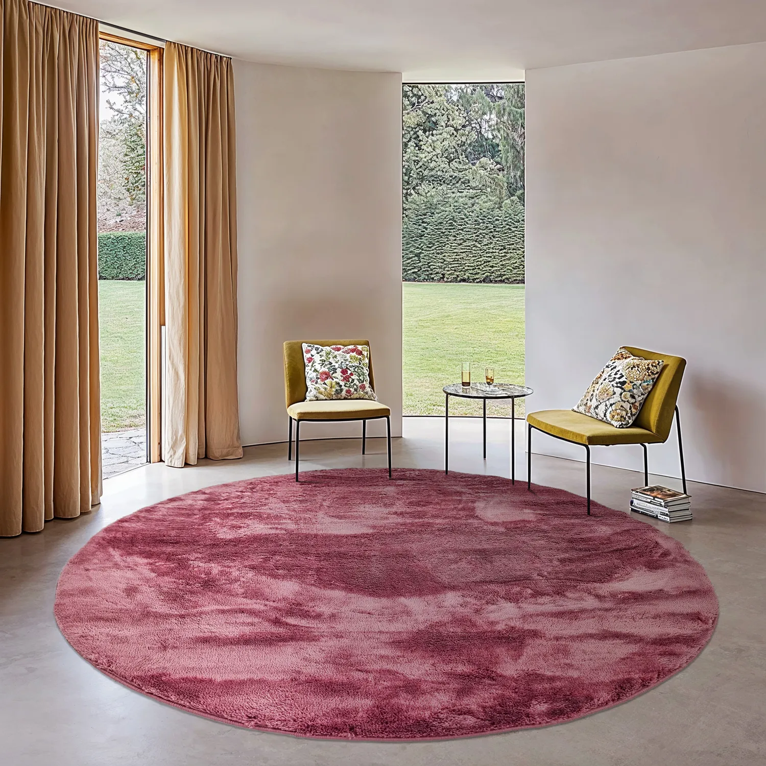Koberce okrúhle - Aranga Super Soft Fur (ružová)