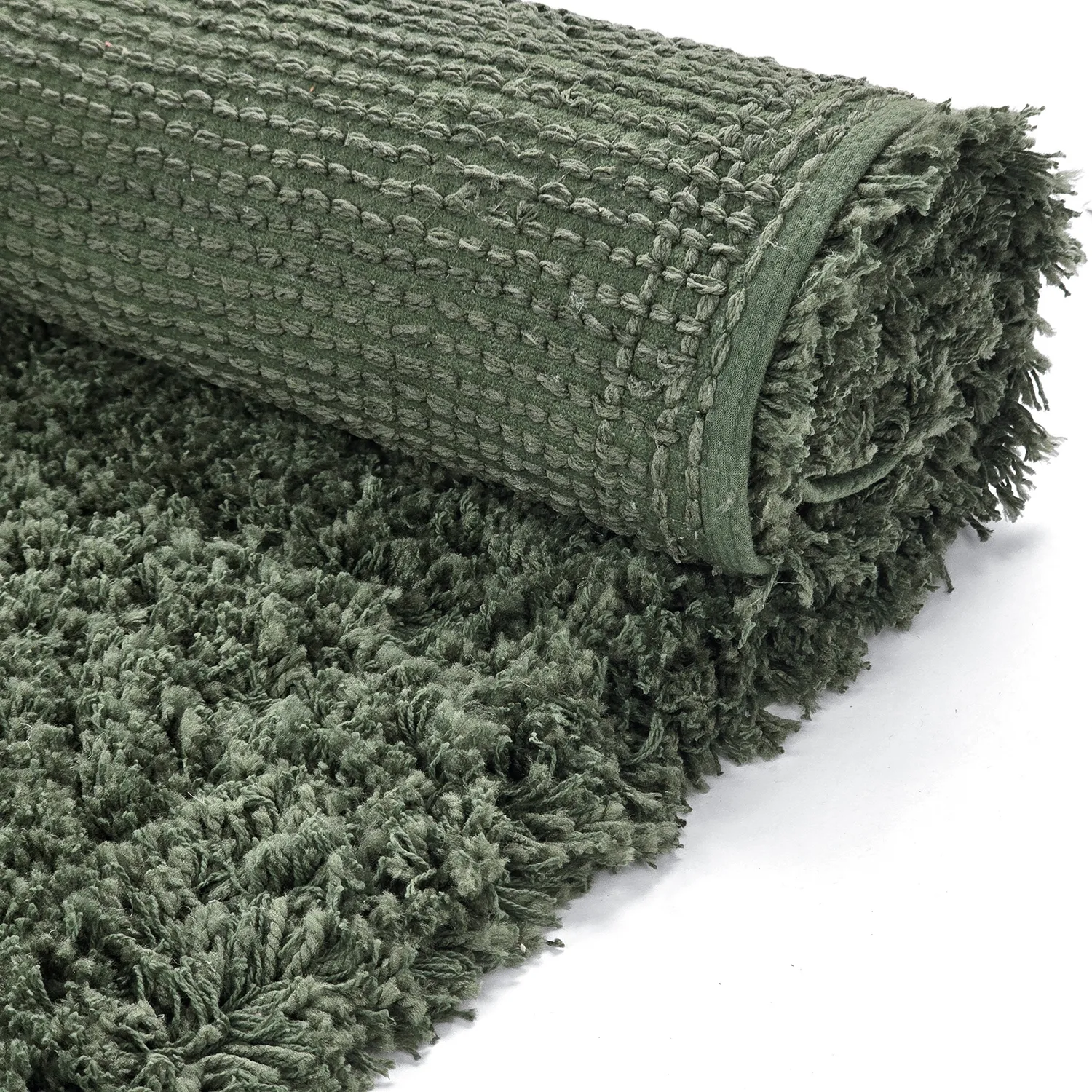 Ryamattor - Combarro Solid Cotton Shaggy (grön)