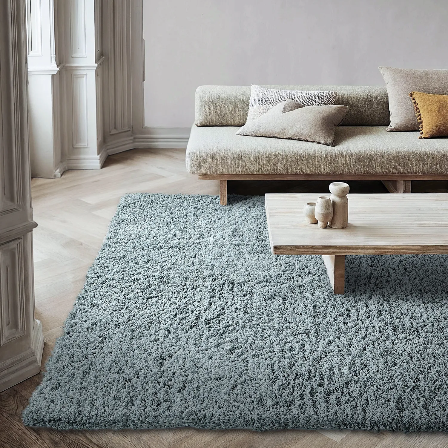 Ryamattor - Combarro Solid Cotton Shaggy (ljusblå)