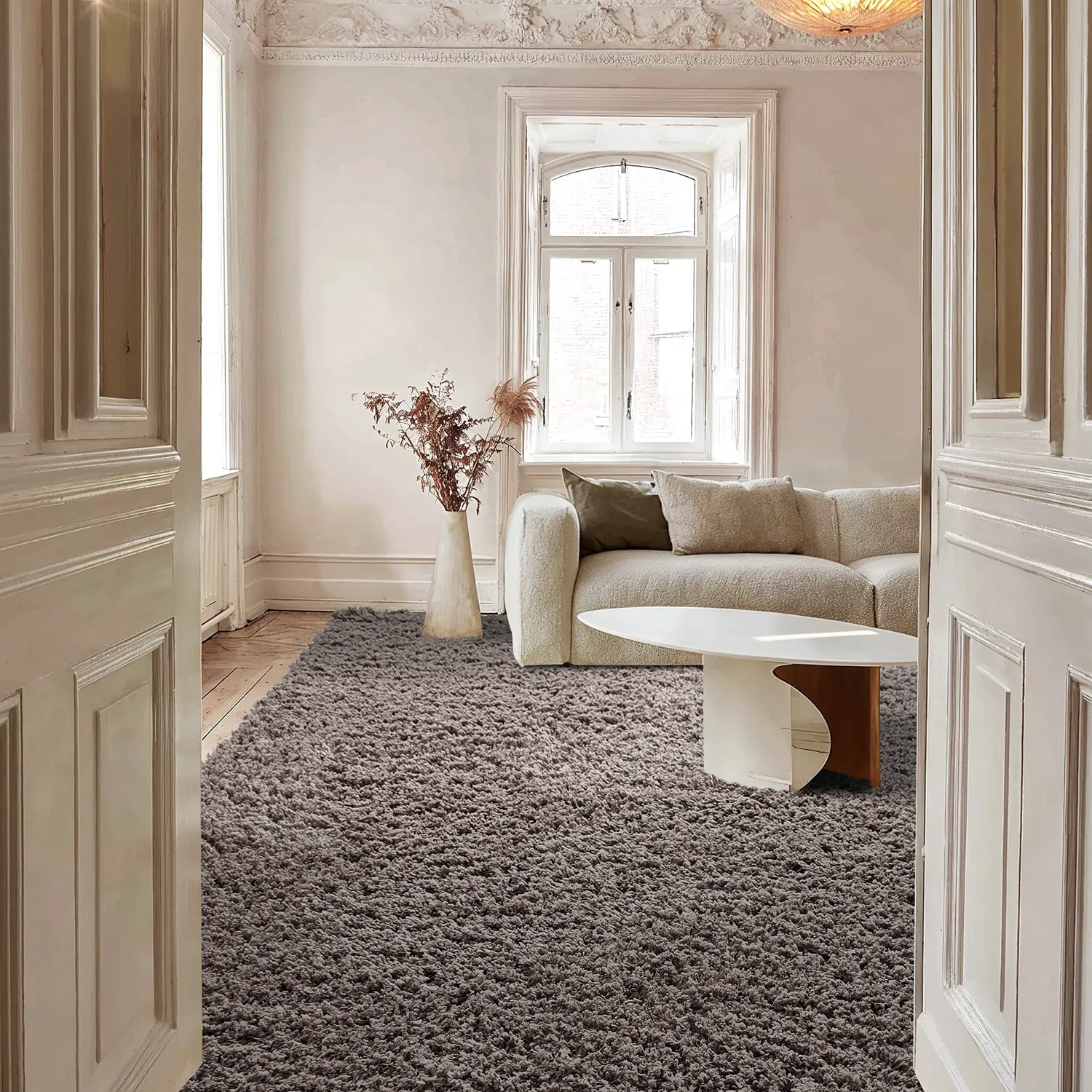 Ryamattor - Combarro Solid Cotton Shaggy (taupe)