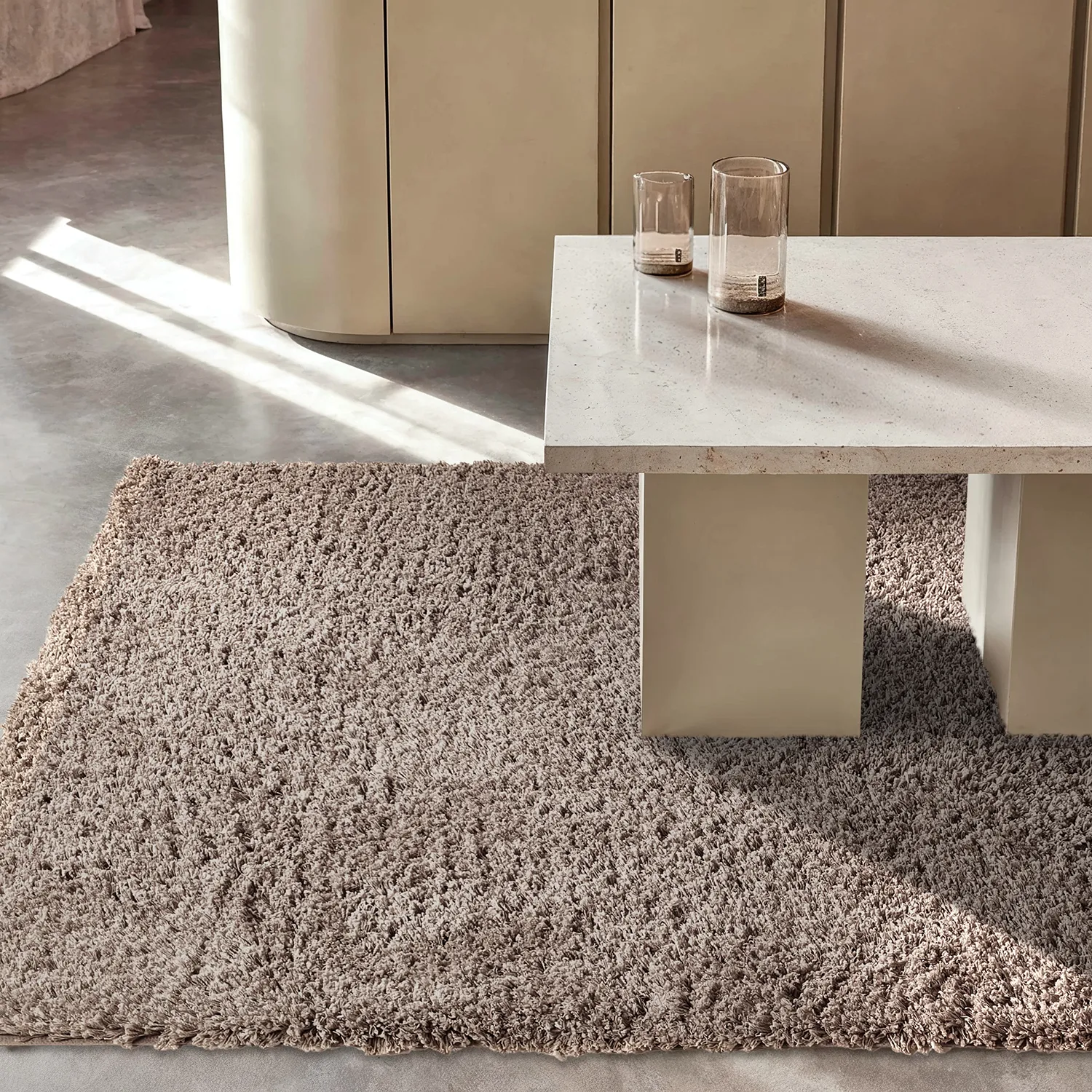 Ryamattor - Combarro Solid Cotton Shaggy (taupe)