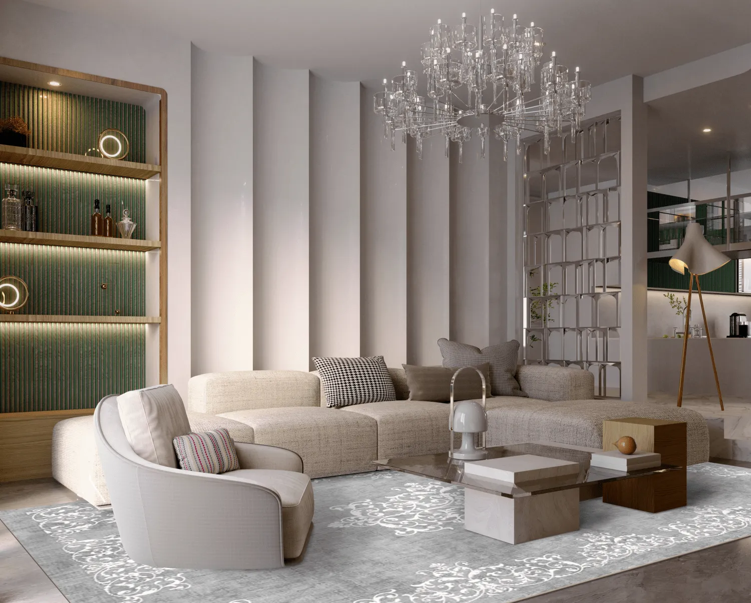 Koberec Wilton - Santi (šedá/biela)