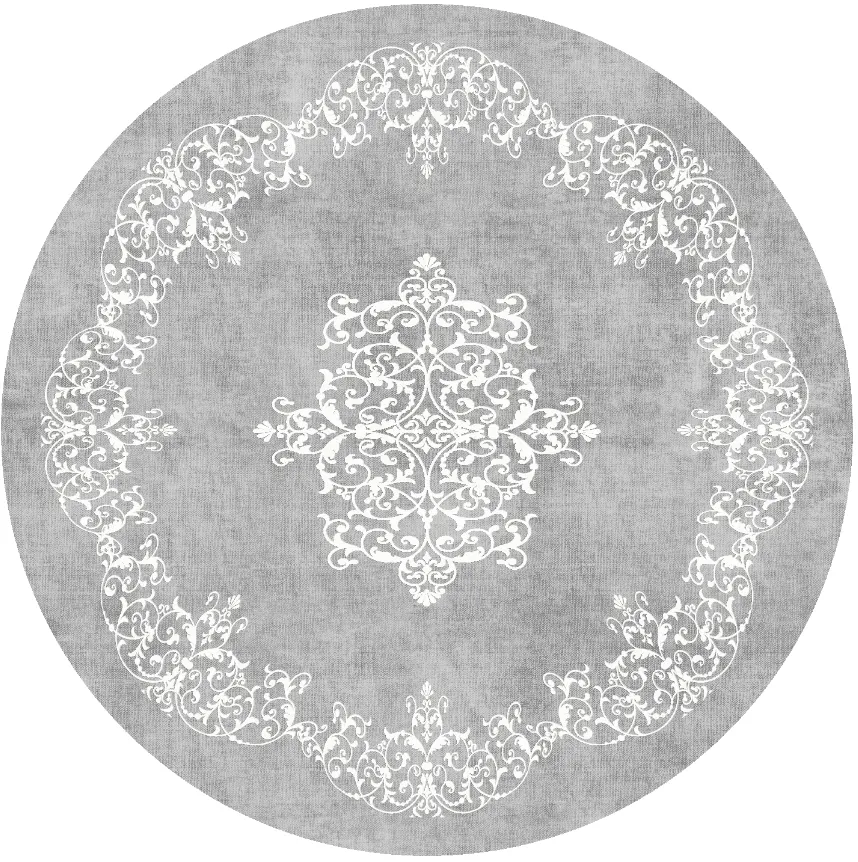 Kruhový koberec - Santi (šedá/biela)