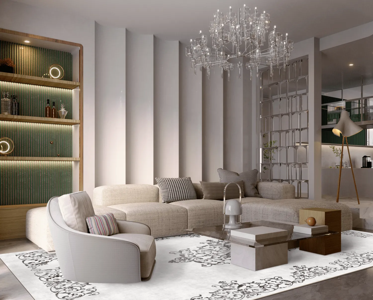 Koberec Wilton - Santi (biela/čierna)