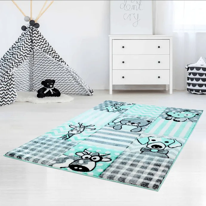 Detská rohož - Bueno Animals (tyrkysová)