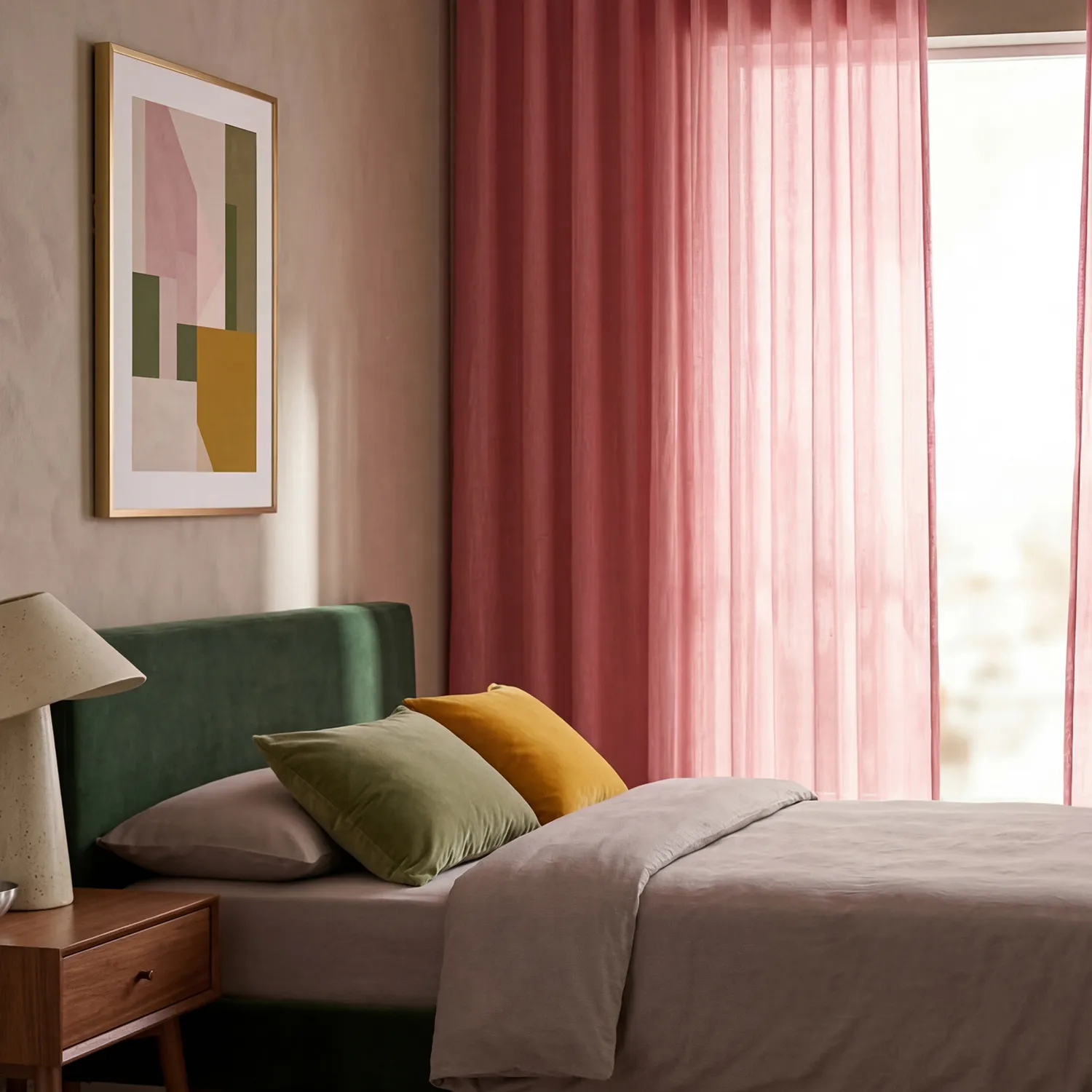 Gardiner 2-Pack - Bomullsgardin Selena (terrakotta)