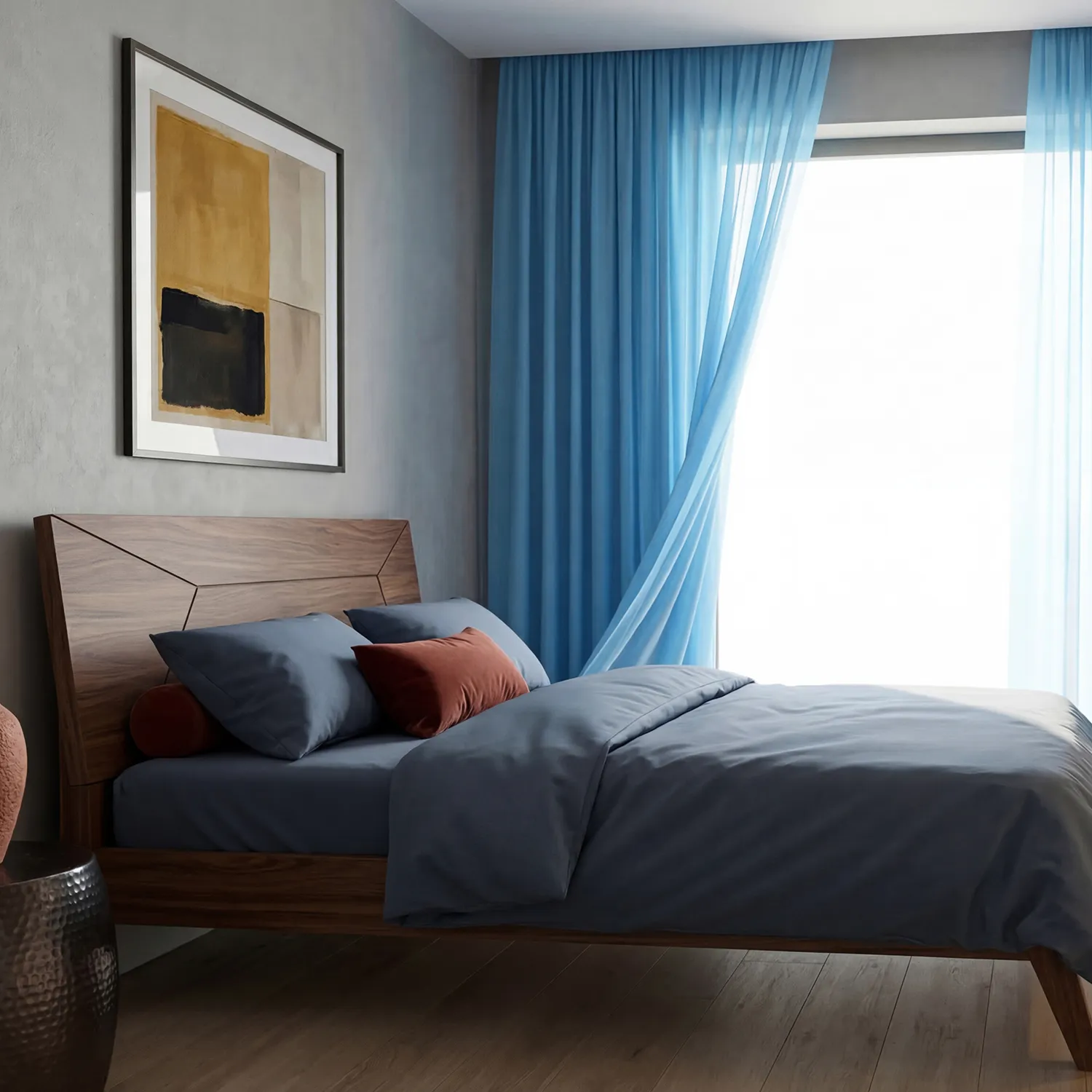 Gardiner 2-Pack - Bomullsgardin Selena (turkos)