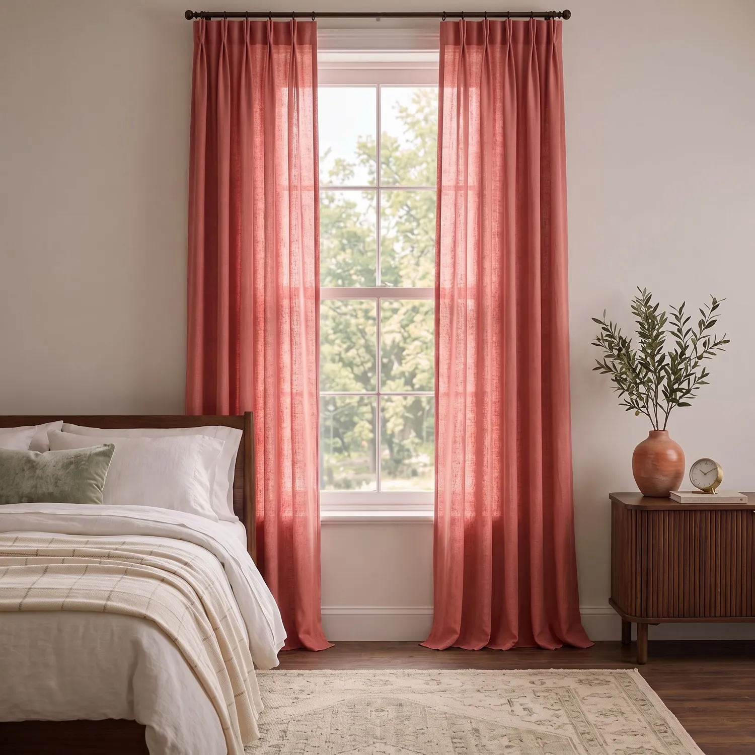 Gardiner 2-Pack - Bomullsgardin Selena (terrakotta)