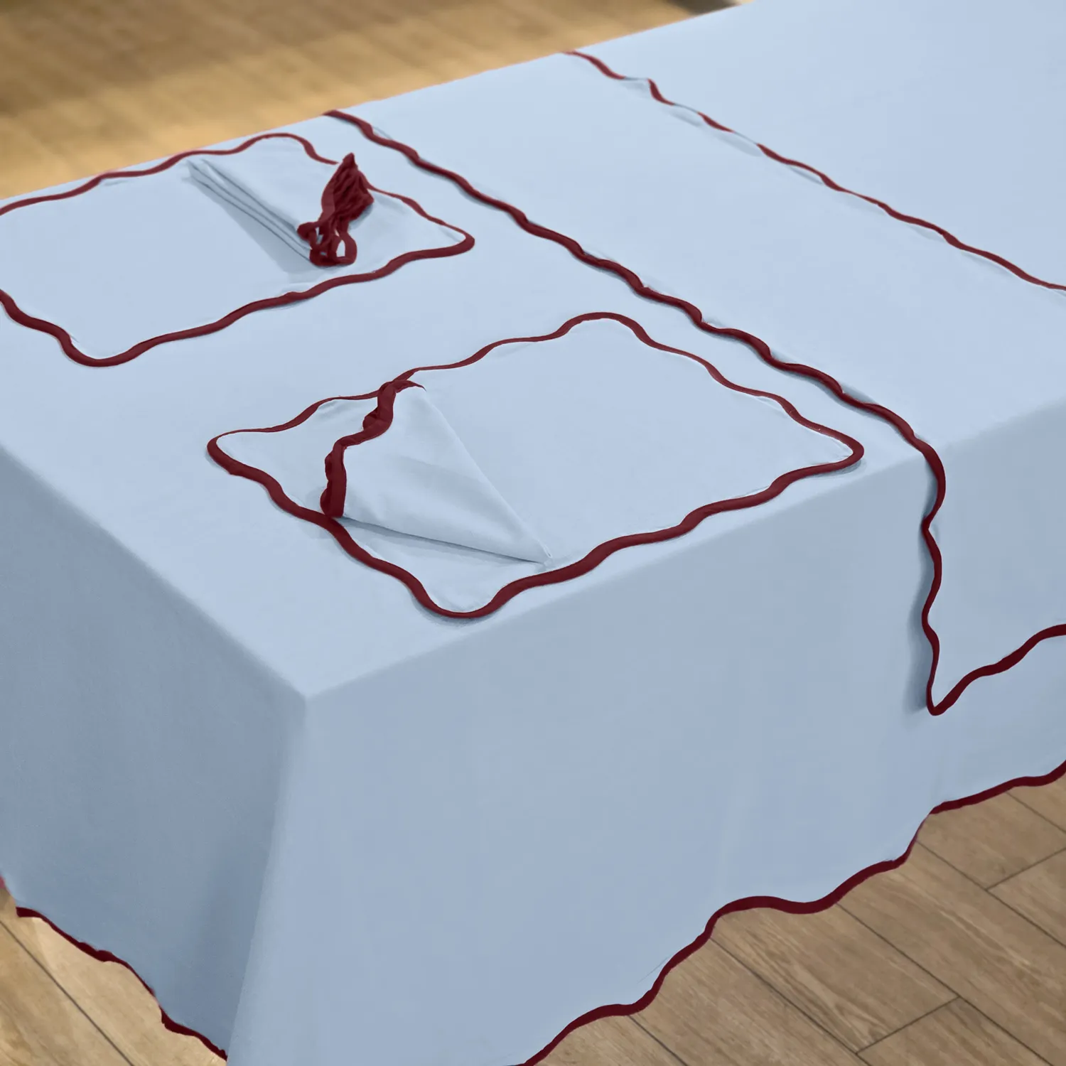 Textilné obrúsky - súprava 4 Yrsa (modrá)