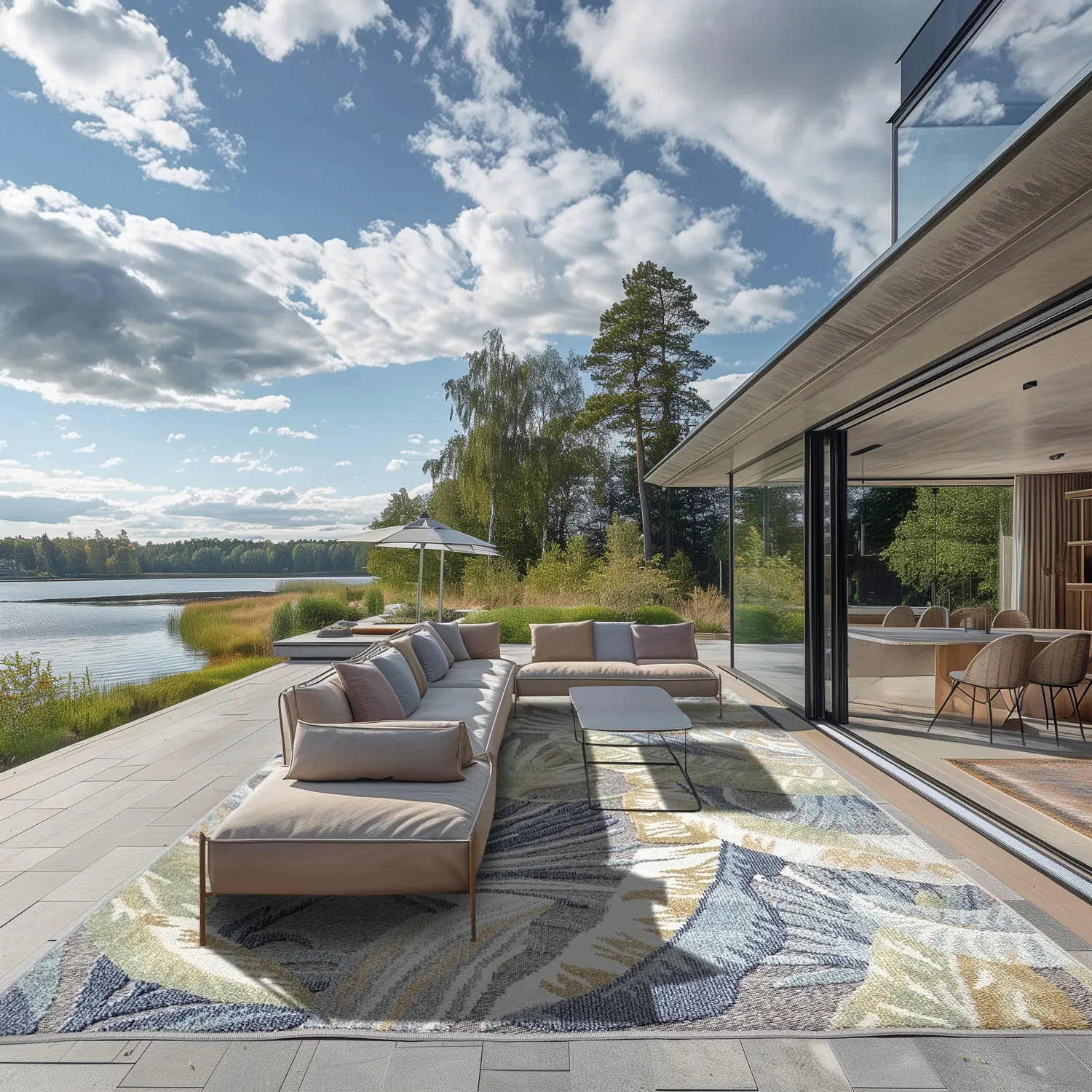 Koberec pre interiér a exteriér - Havana (tmavomodrá/multi)