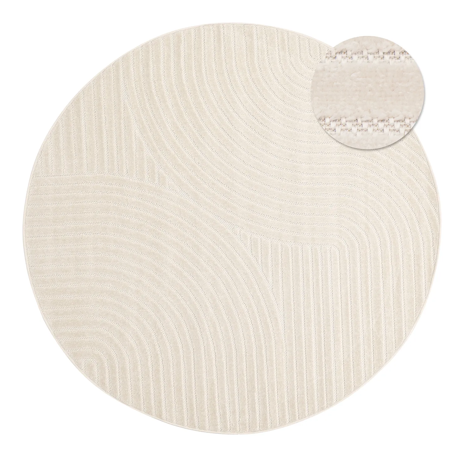 Kruhový koberec - Devon (krémový)