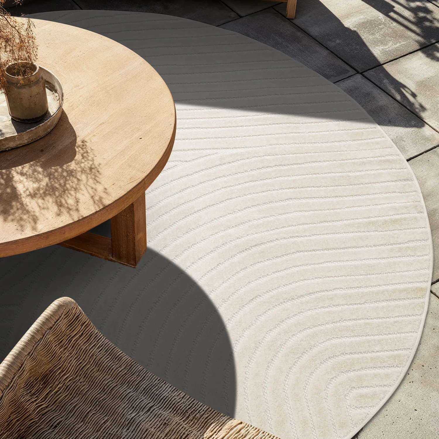 Kruhový koberec - Devon (krémový)