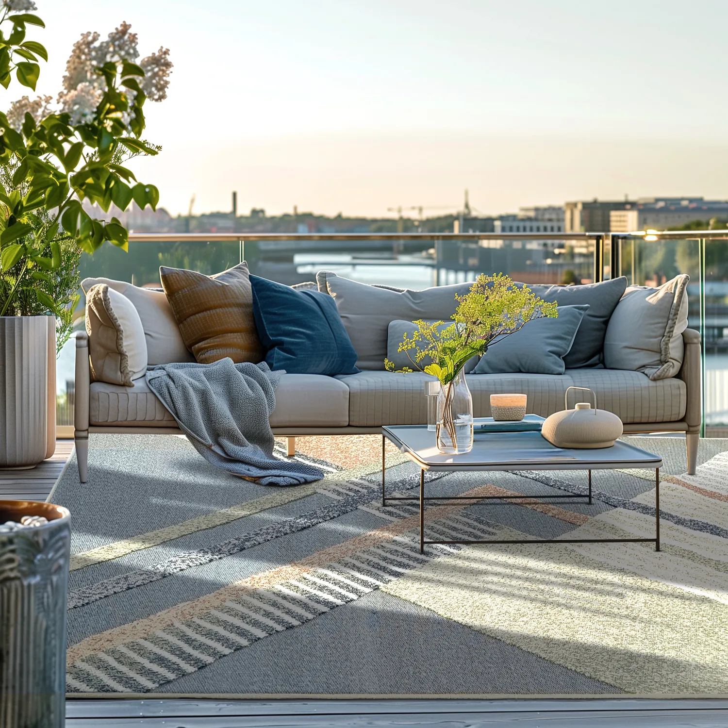 Koberec pre interiér a exteriér - Trivia (modrá/multi)