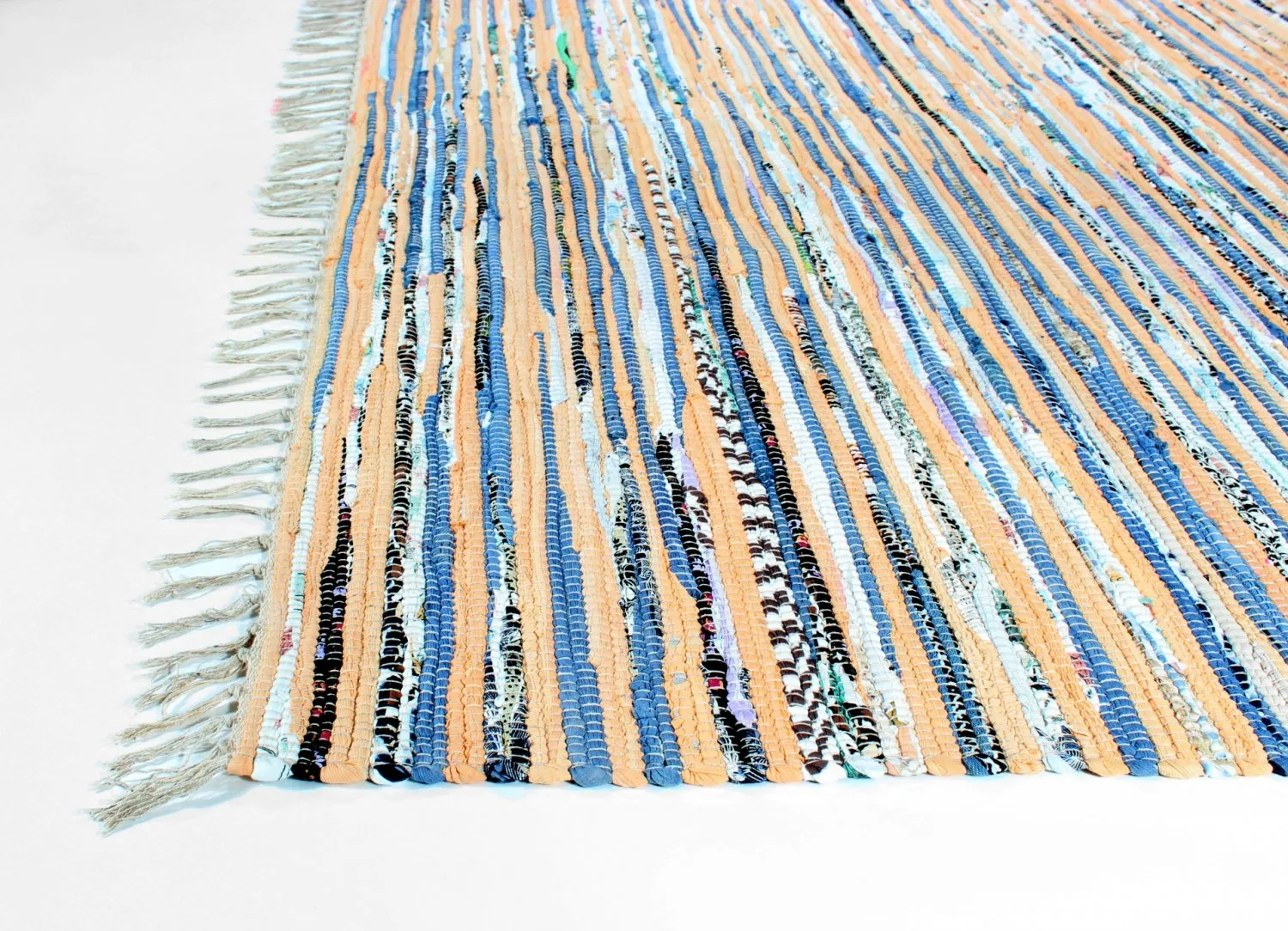 Koberec z kusov - Dillí (béžová/modrá)