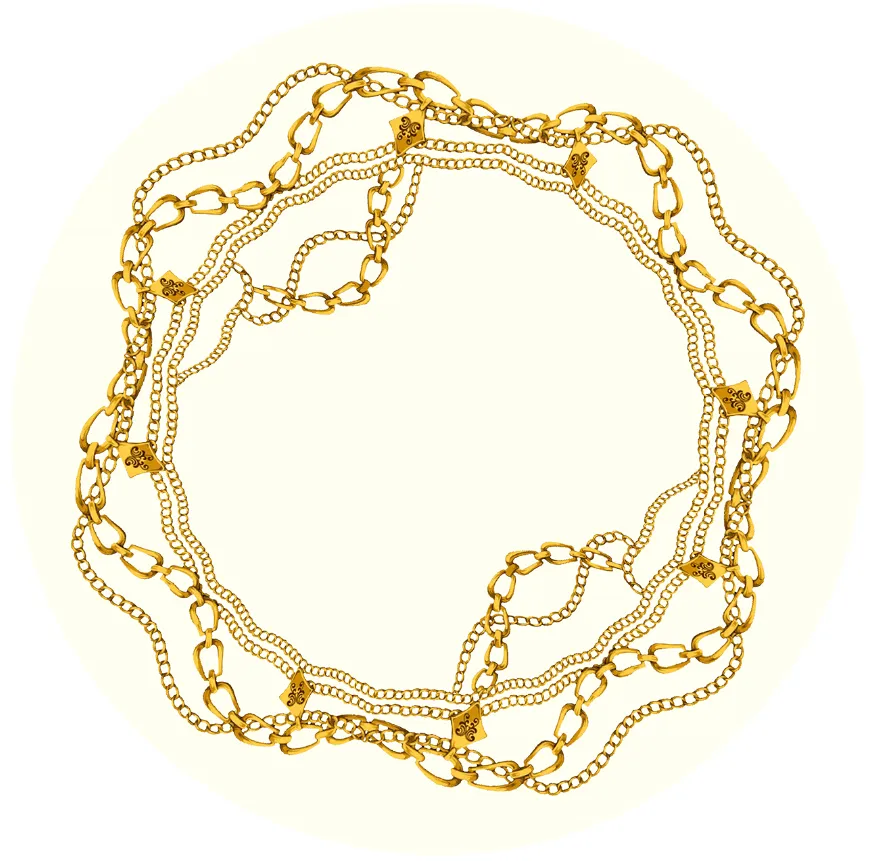 Kruhový koberec - Silea (biela/zlatá)