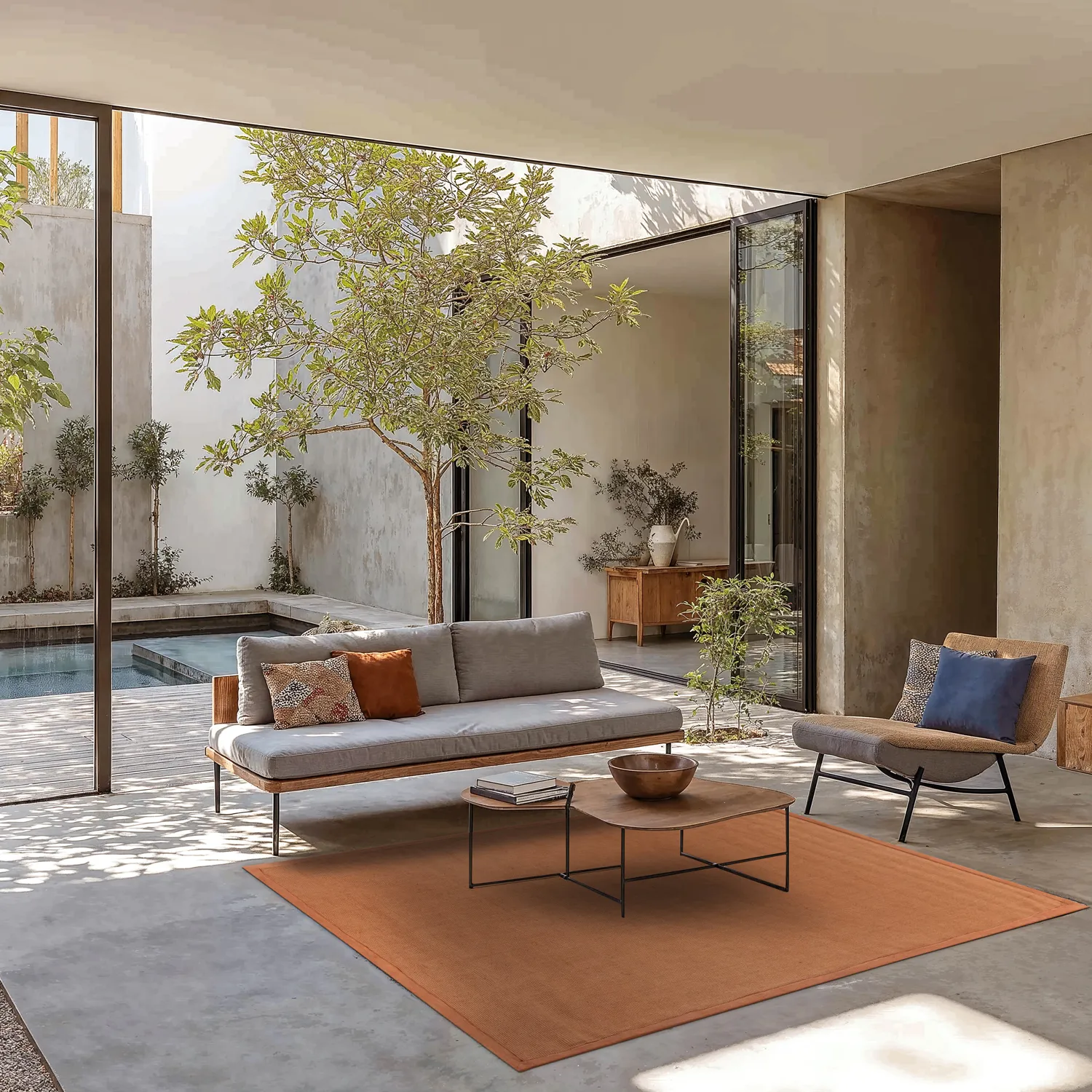 Sisalový koberec - Agave (hnedo-oranžový)