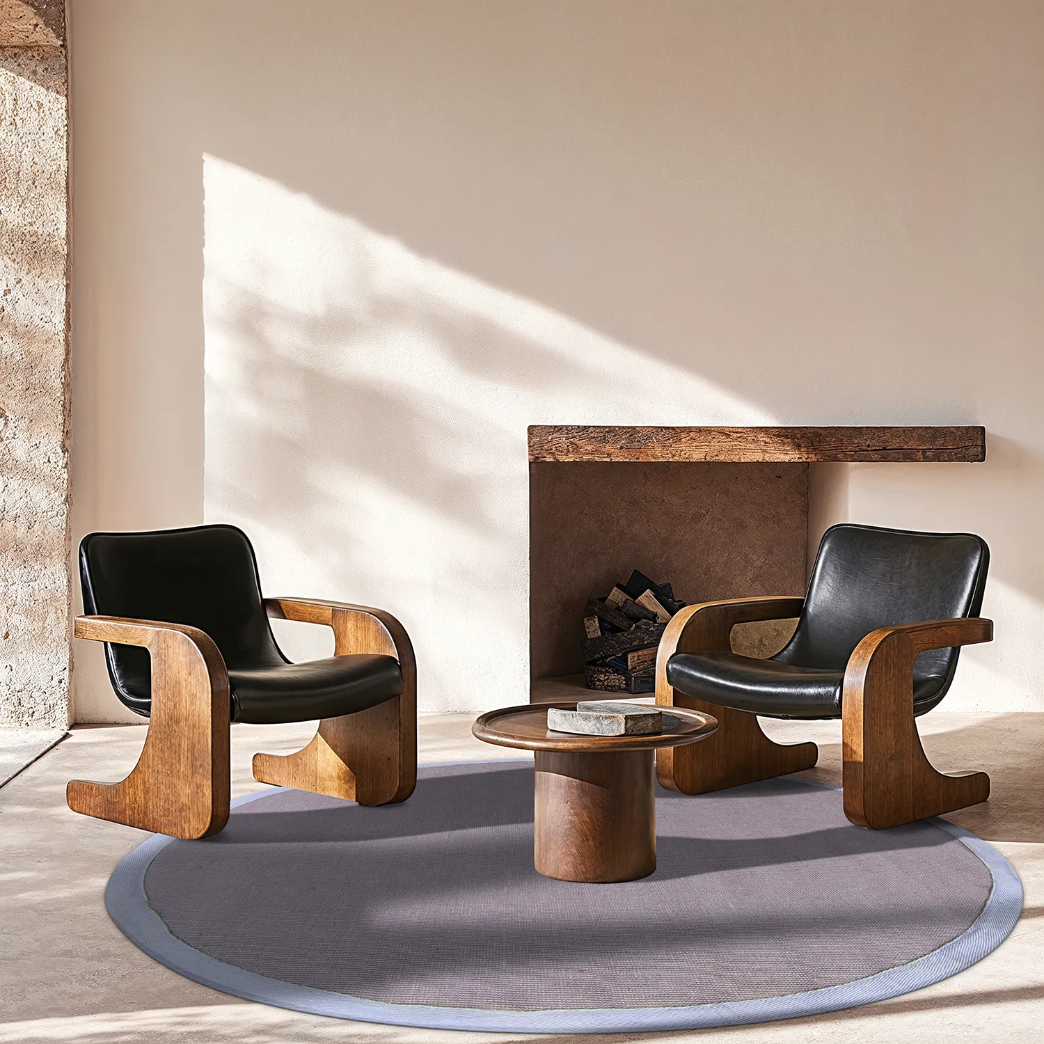 Kruhový koberec (sisal) - Agave (sivá)