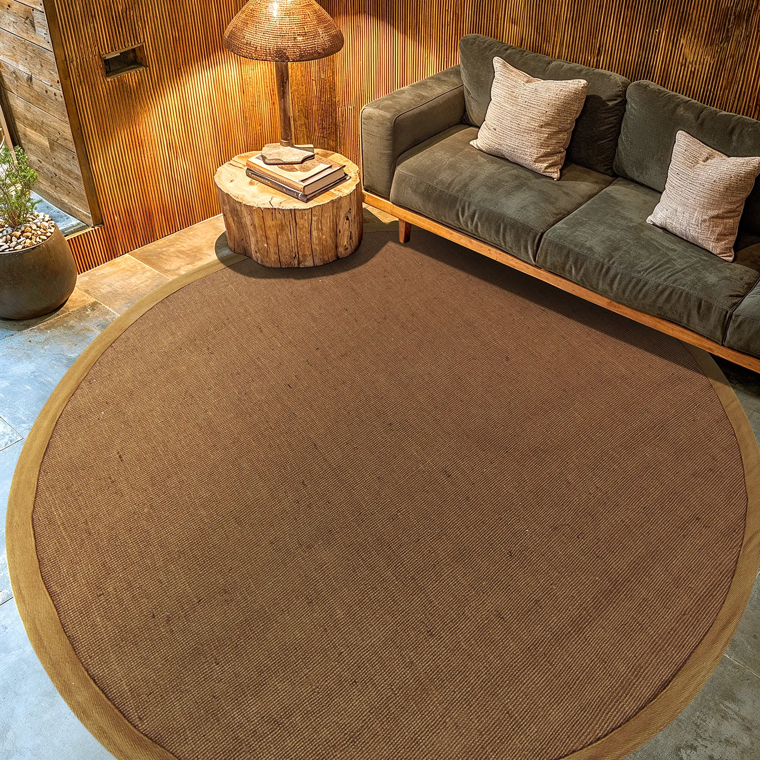 Kruhový koberec (sisal) - Agave (hnedá)