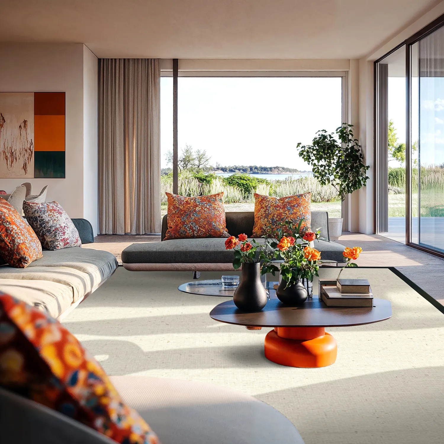 Sisalový koberec - Agave (čierny/offwhite)