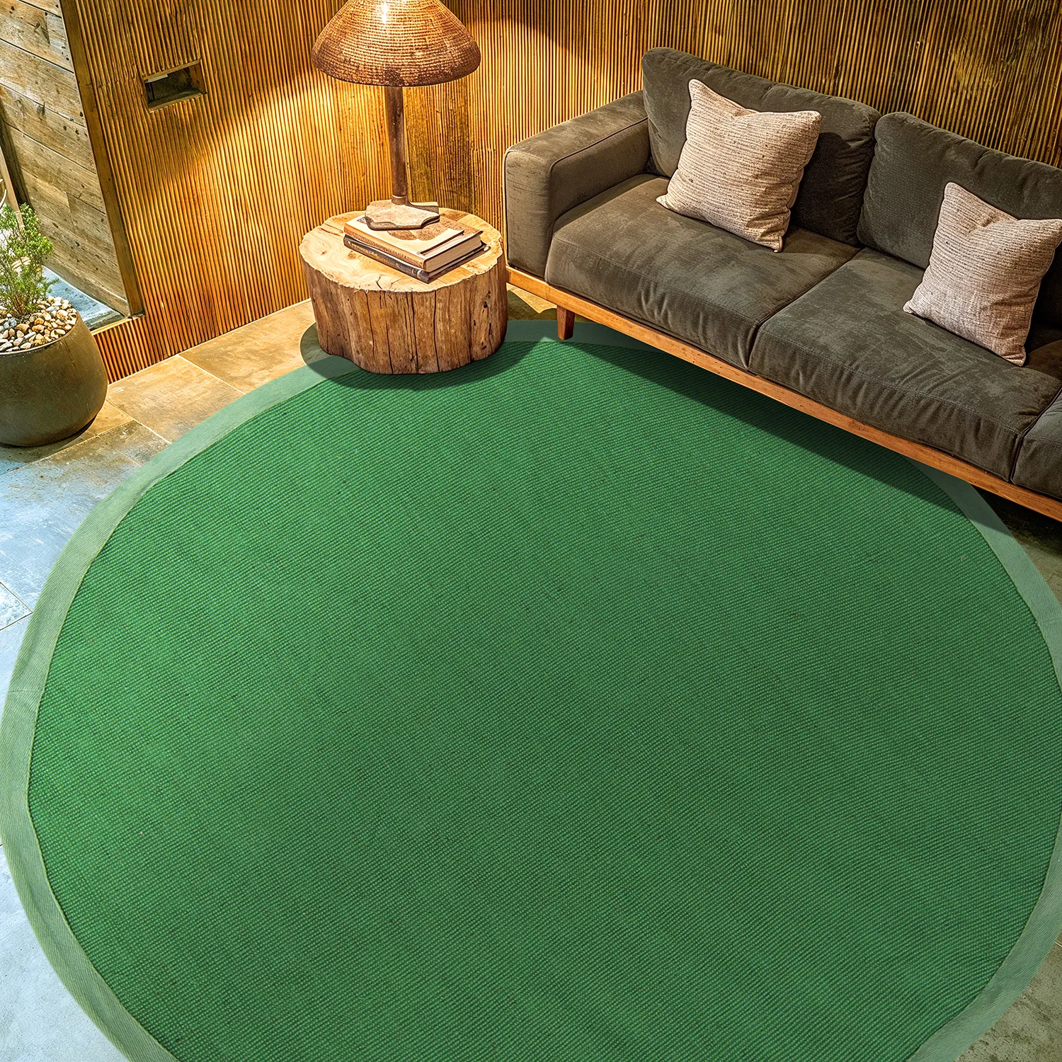 Kruhový koberec (sisal) - Agave (zelená)