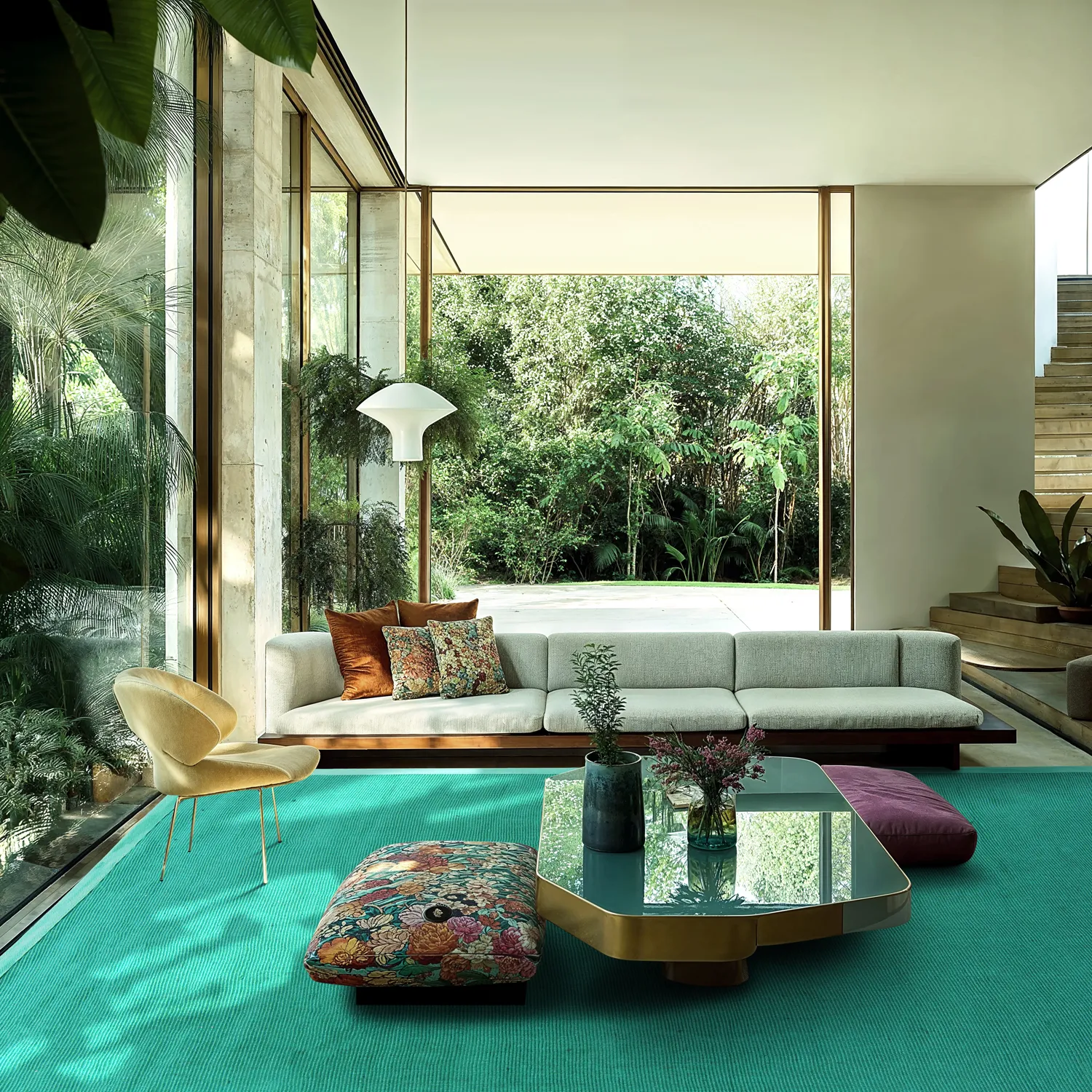 Koberec z sisalu - Agave (smaragdovo zelený)