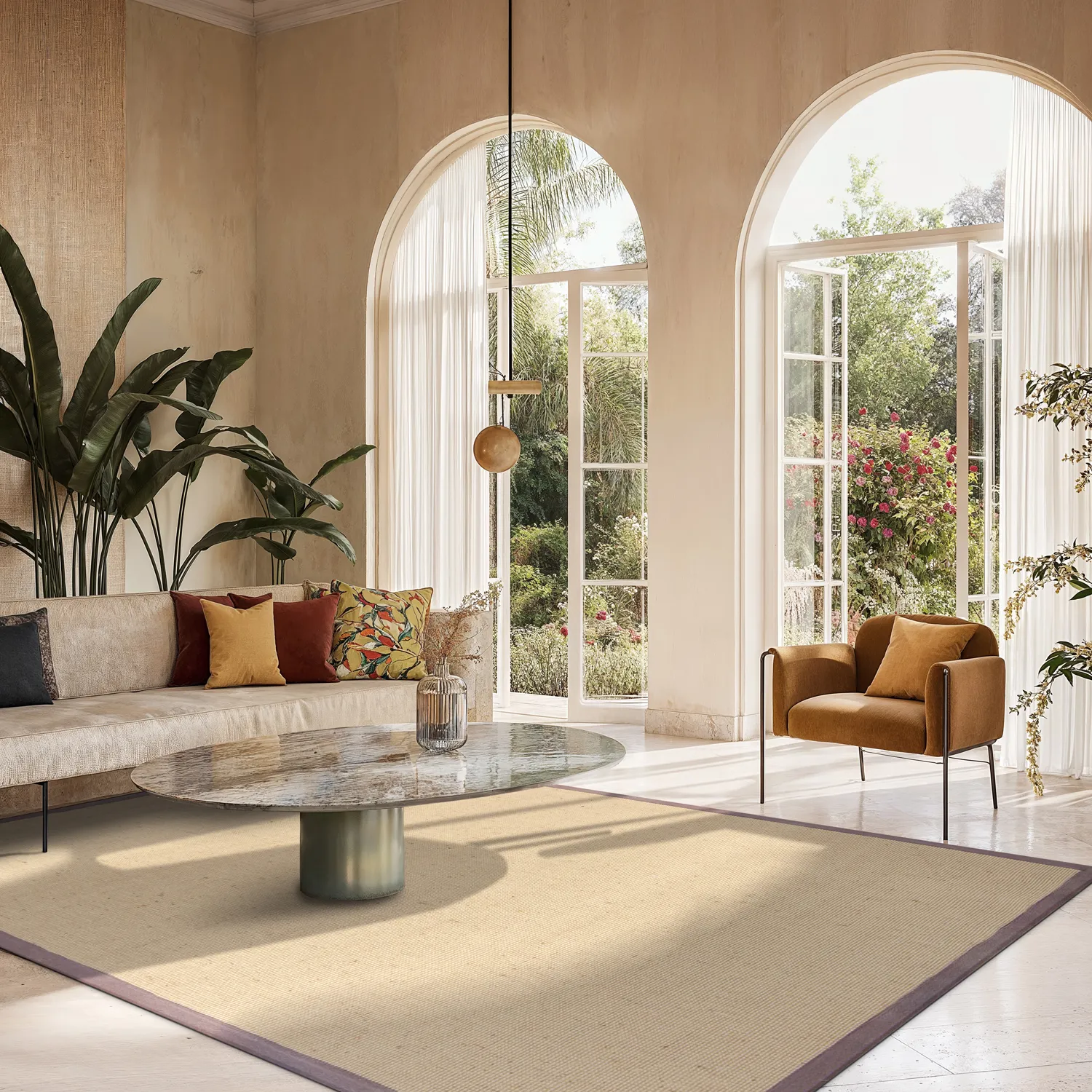 Sisalový koberec - Agave (prírodný/hnedý)