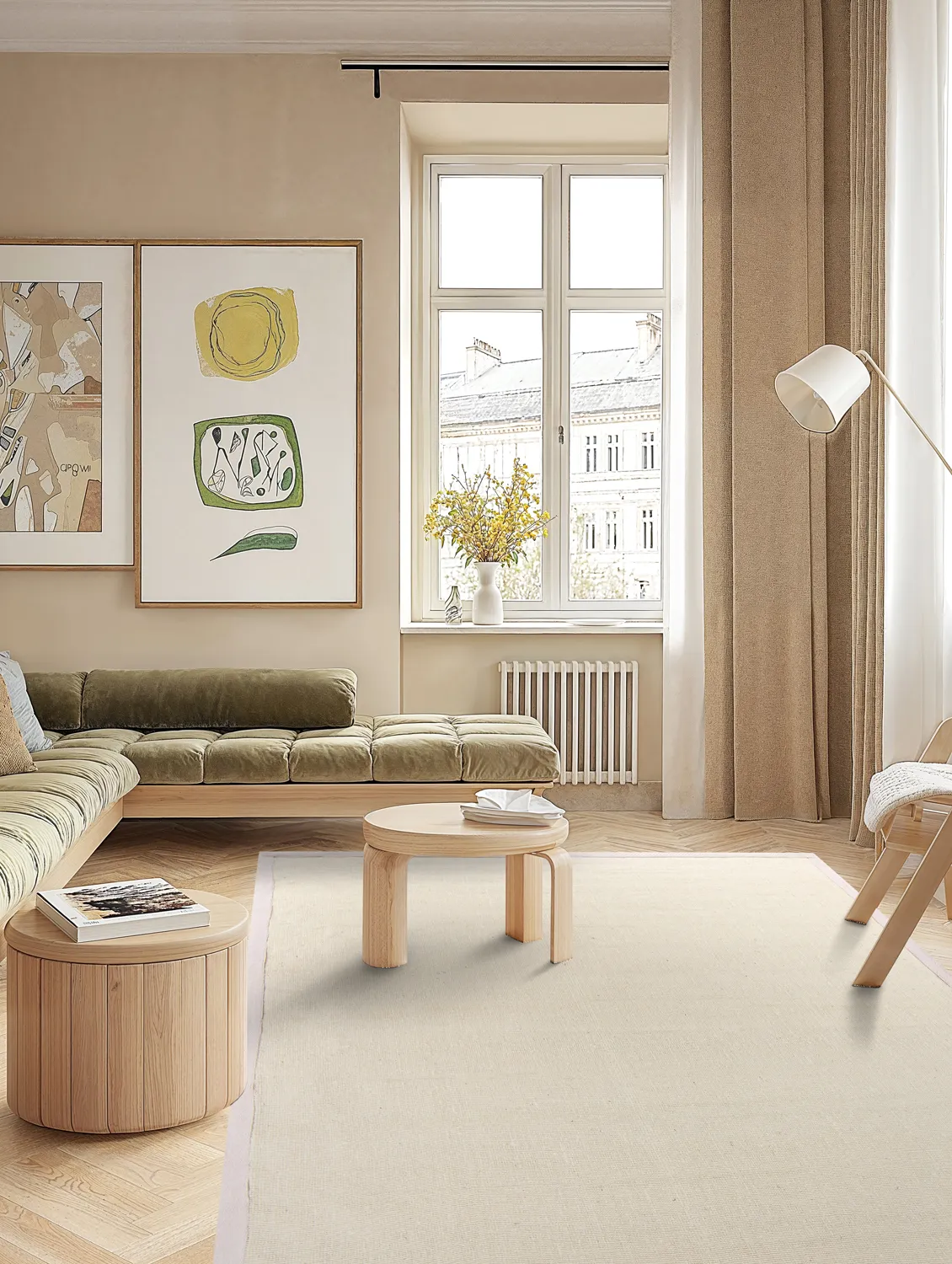 Sisalový koberec - Agave (strieborná/sivá)