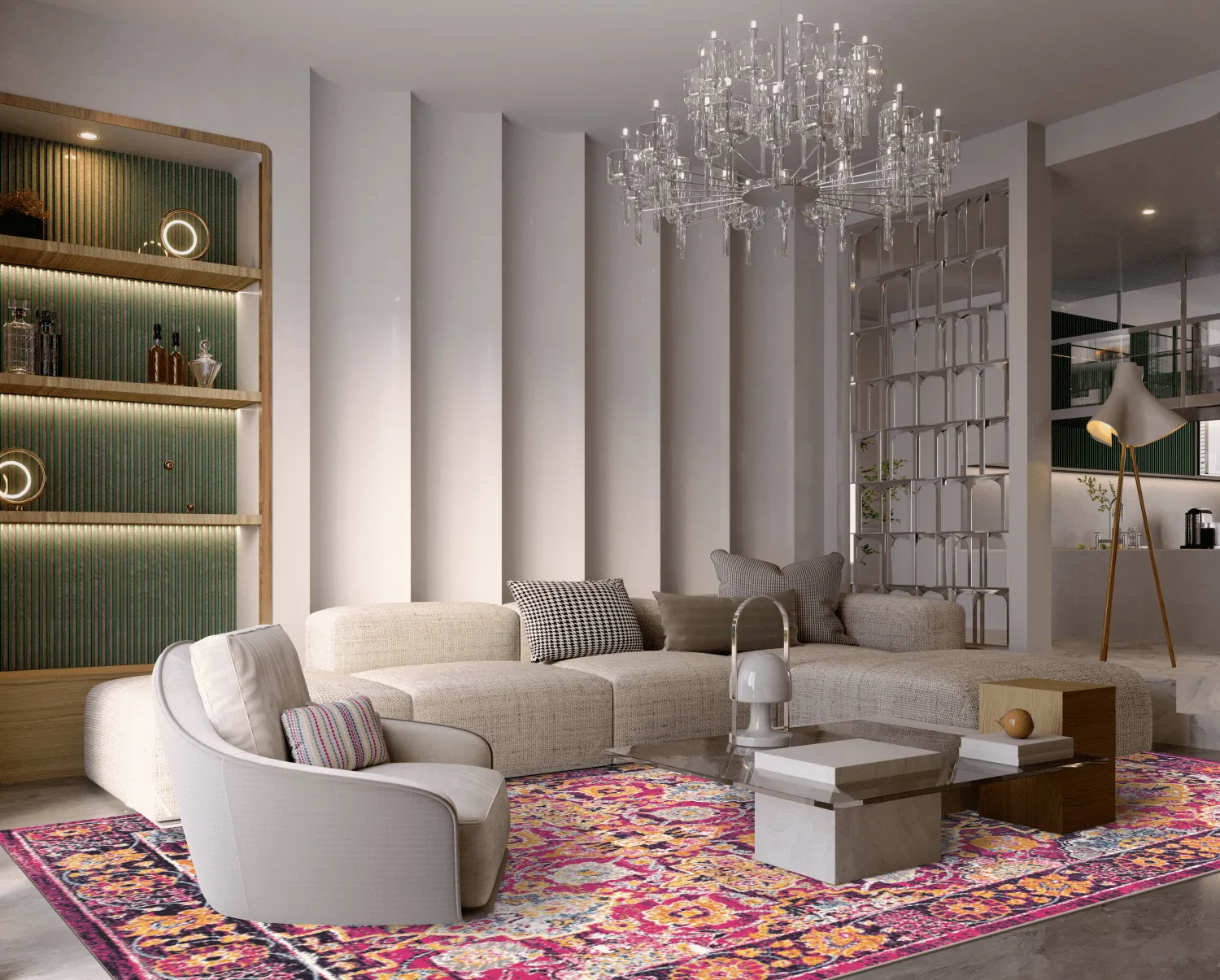 Koberec Wilton - Fernana (ružový/multicolor)