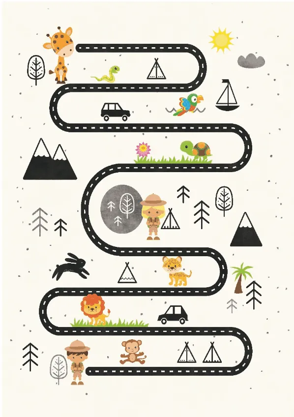 Detský koberec - Safari cesta