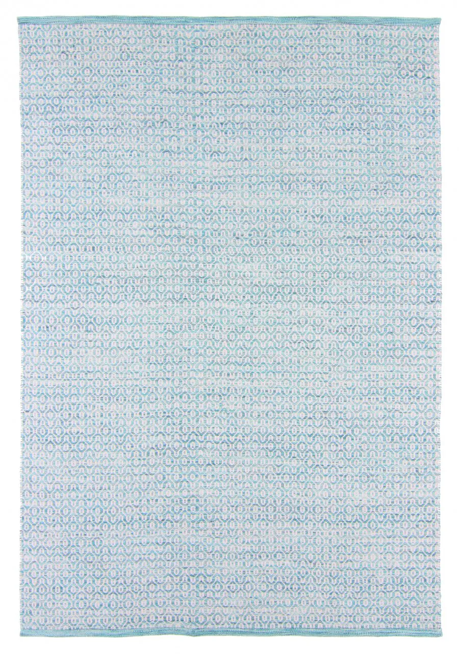 Vlnený koberec - Snowshill (tyrkysová/biela)