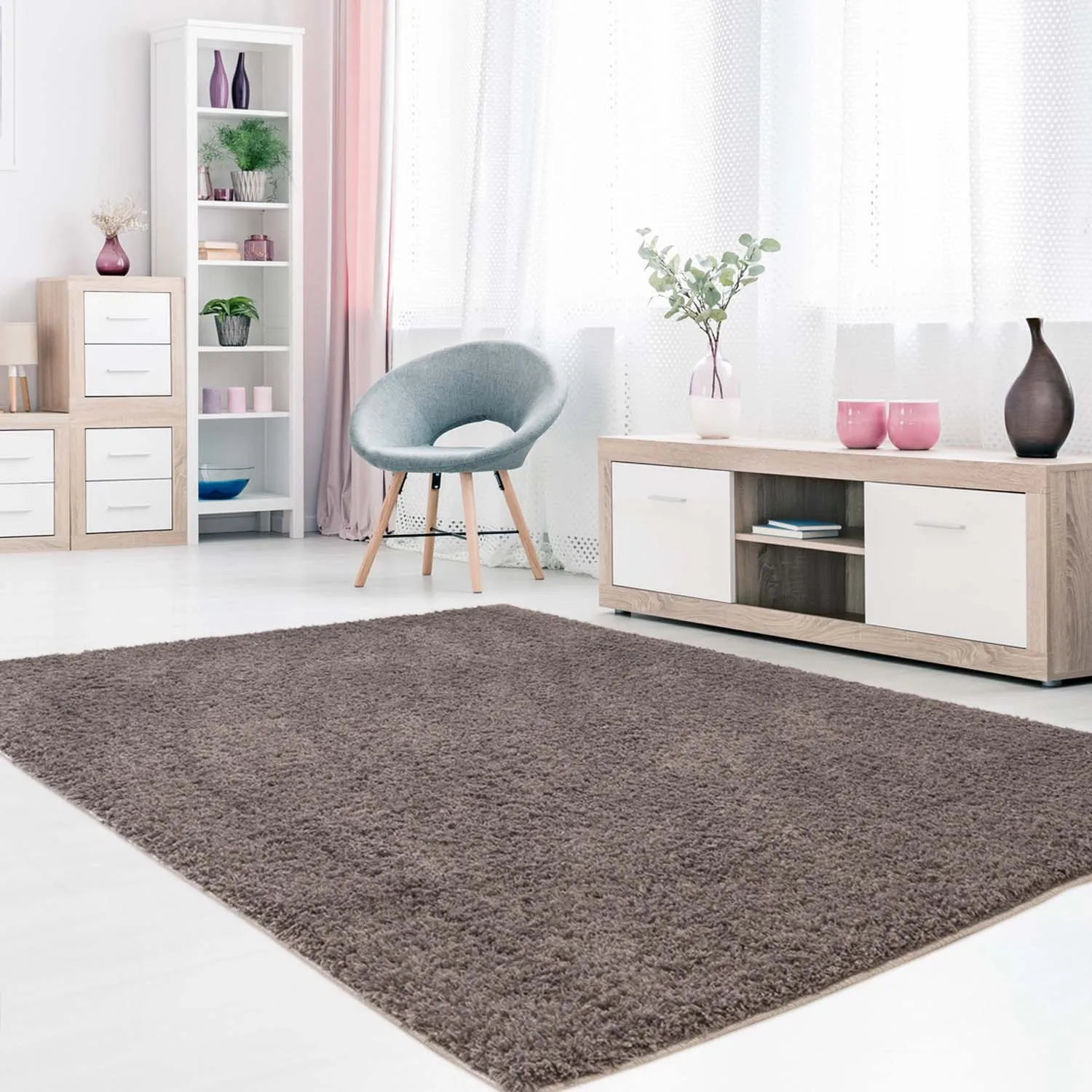 Koberce s dlhým vlasom - Soft Shine (hnedá)