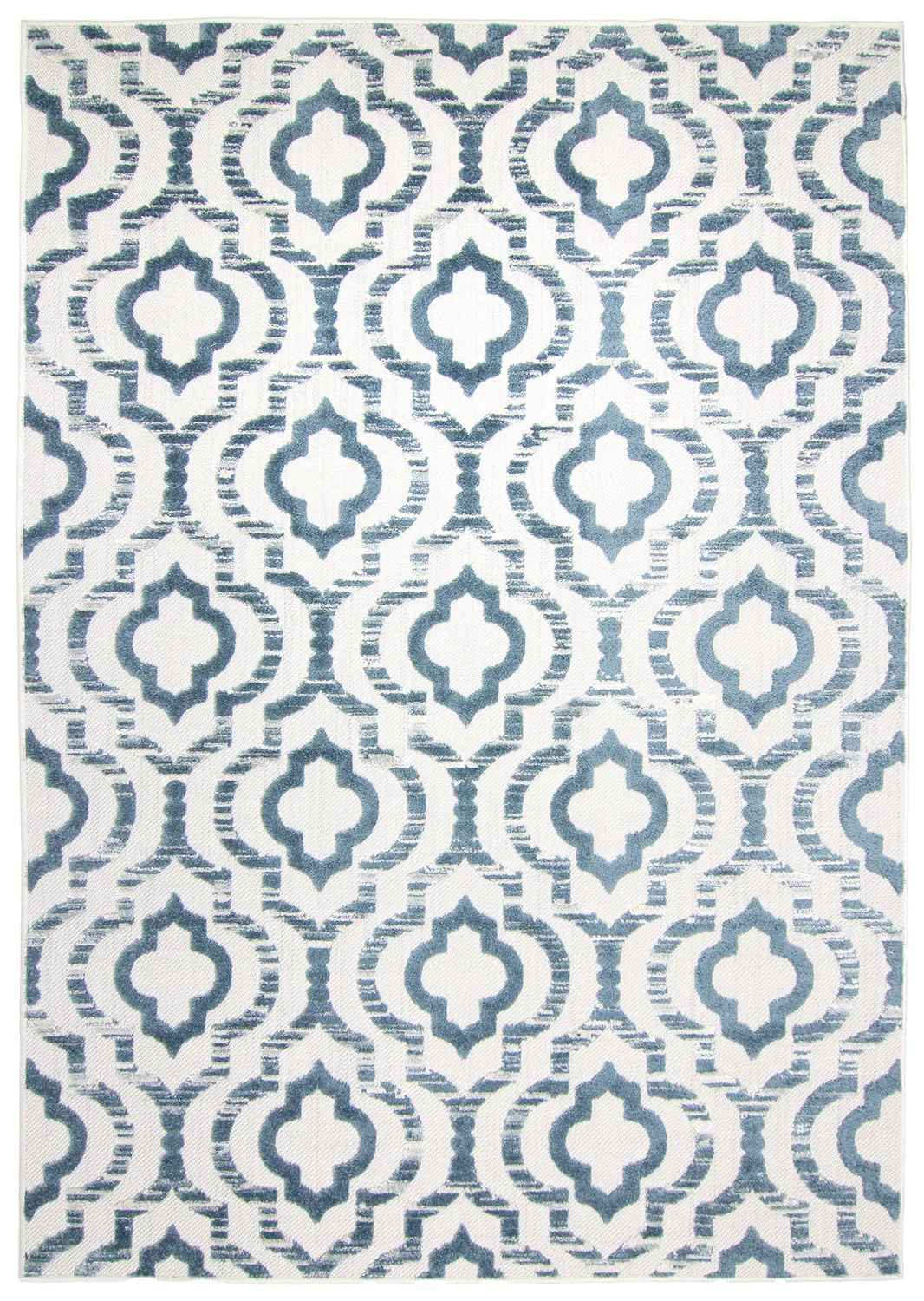 Shaggy Indoor-Outdoor - Trenton (biela/modrá)