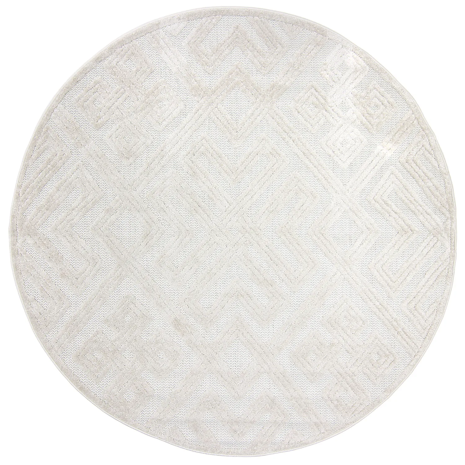 Kruhový koberec - Indoor/Outdoor Shirley (krémový)