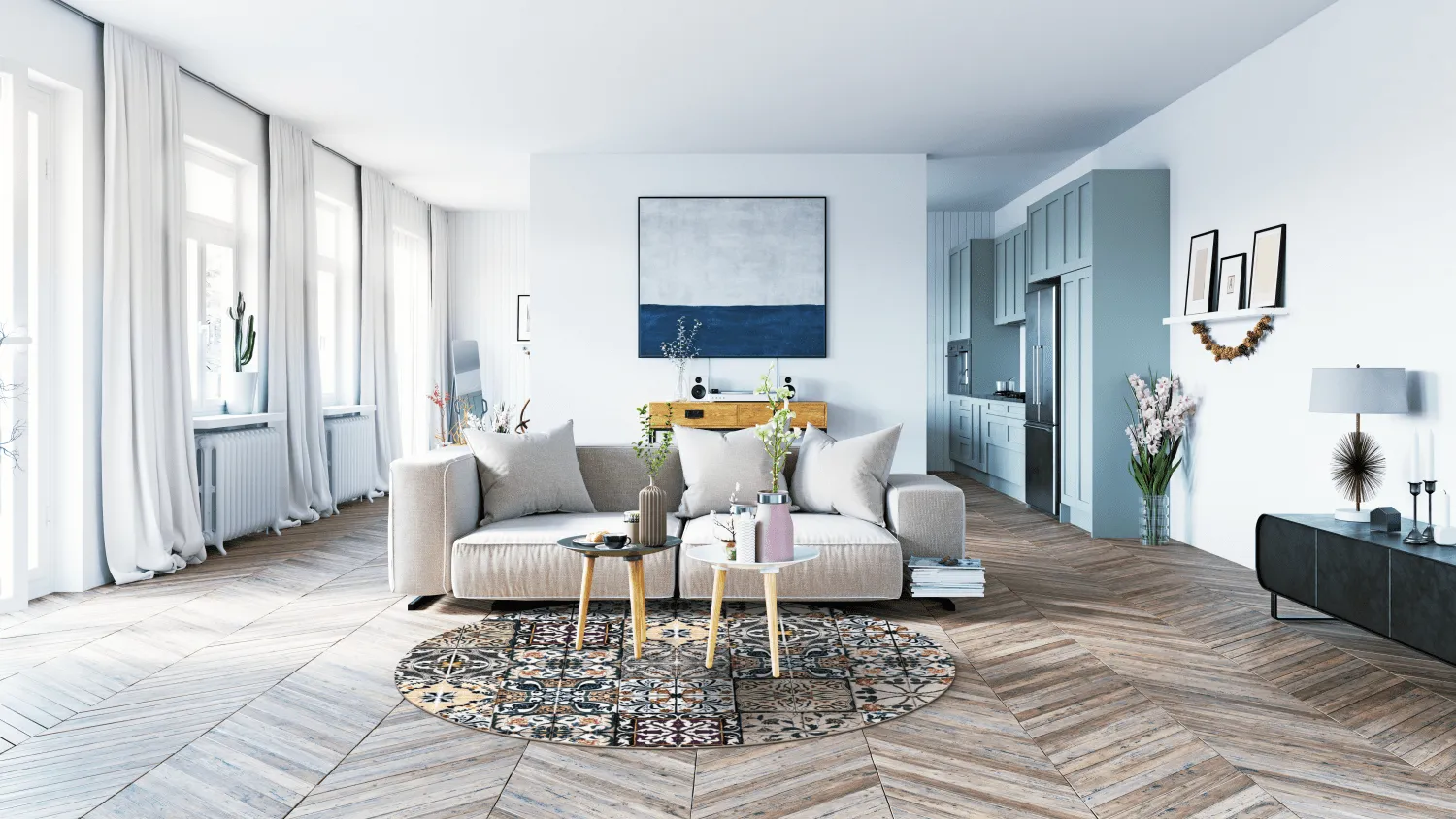 Kruhový koberec - Tierra (viacfarebný)