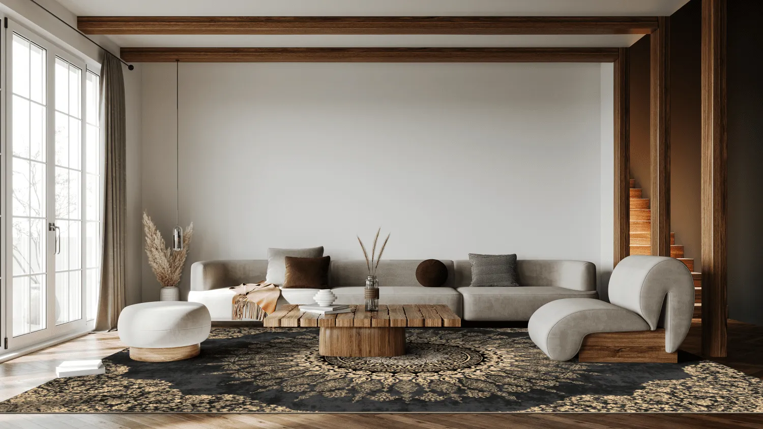 Koberec Wilton - Sandrigo (čierny/zlatý)