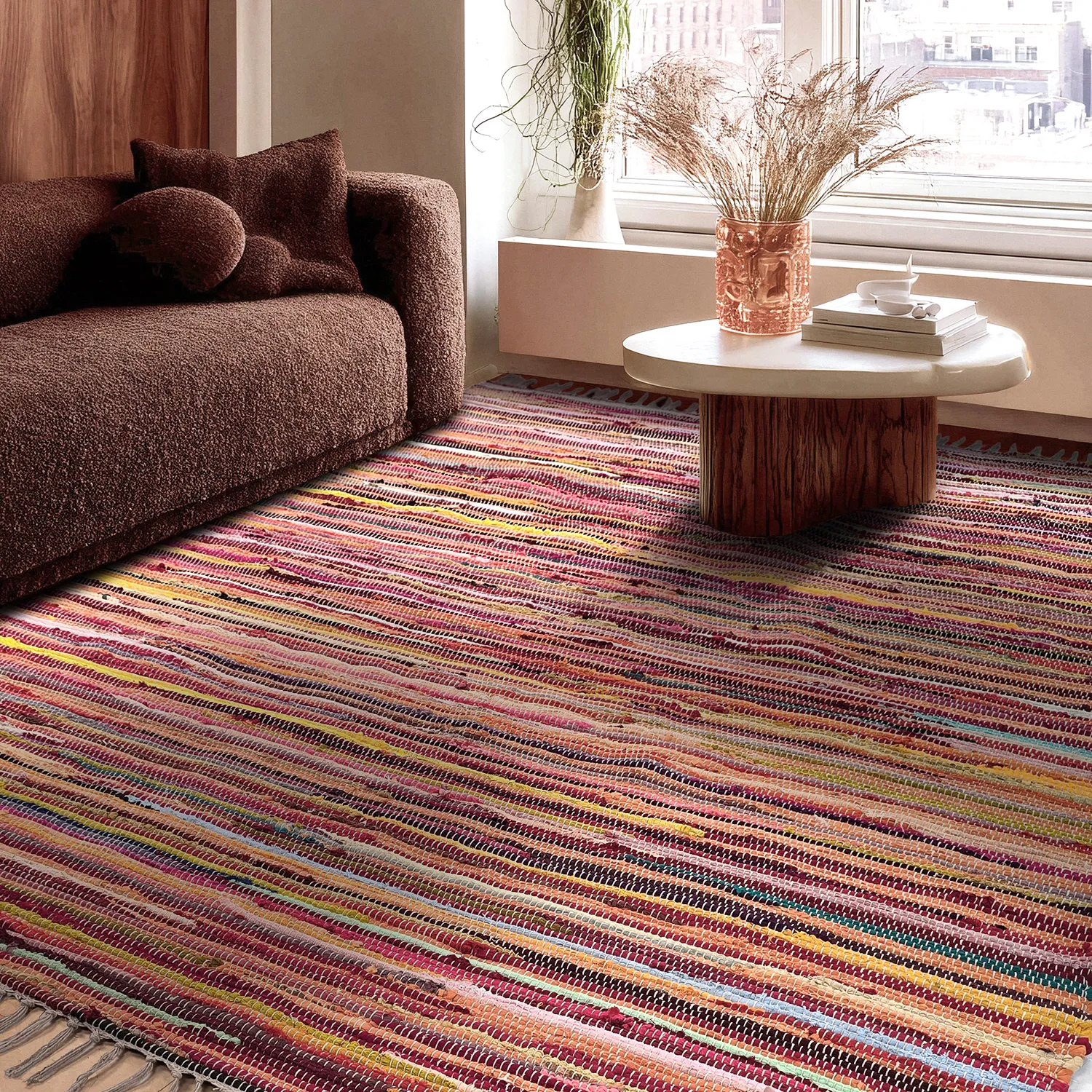 Koberec z kusov - Happy (ružová/multi)