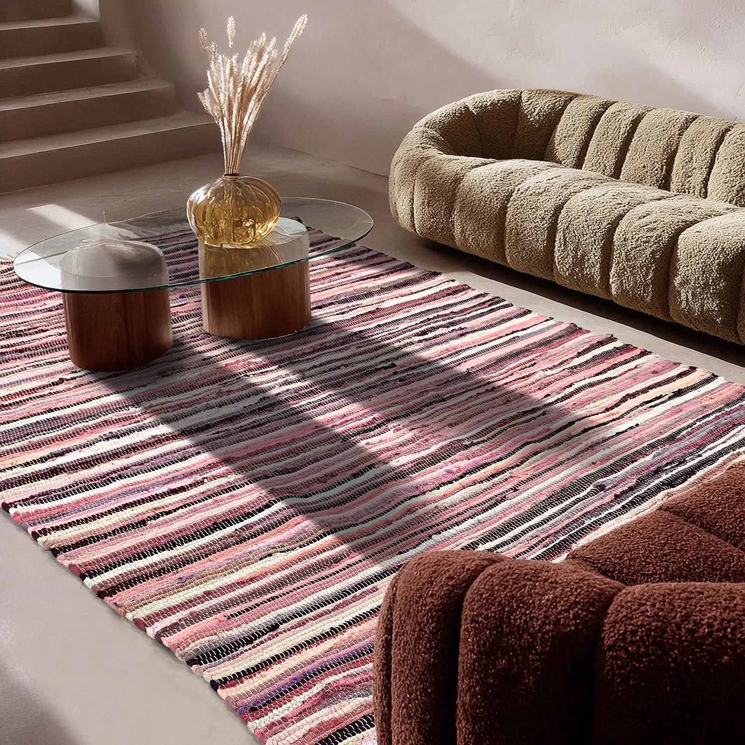 Koberec z kusov - Home (ružový/multi)