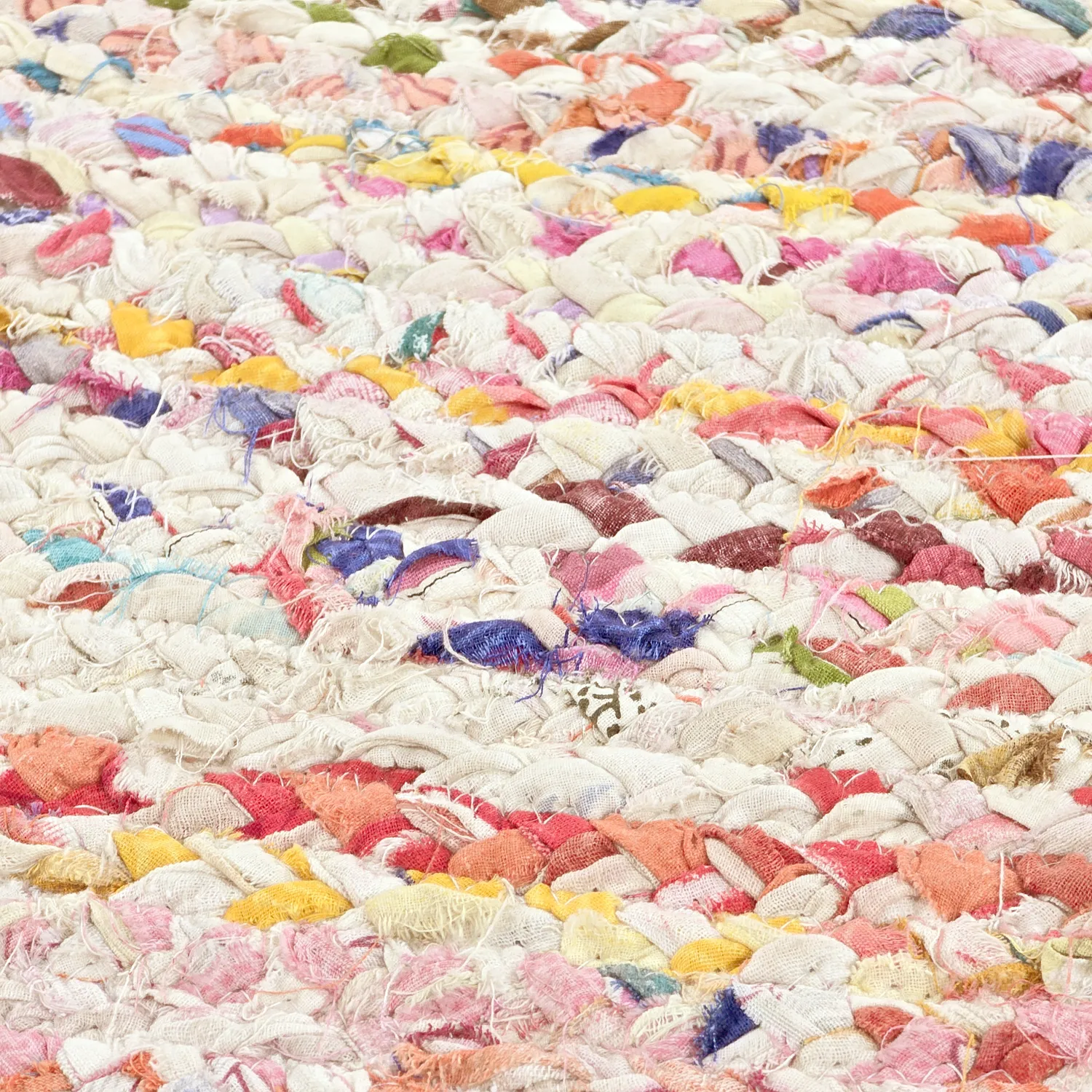 Kruhové koberce - Flätan (biela/multikolórová)