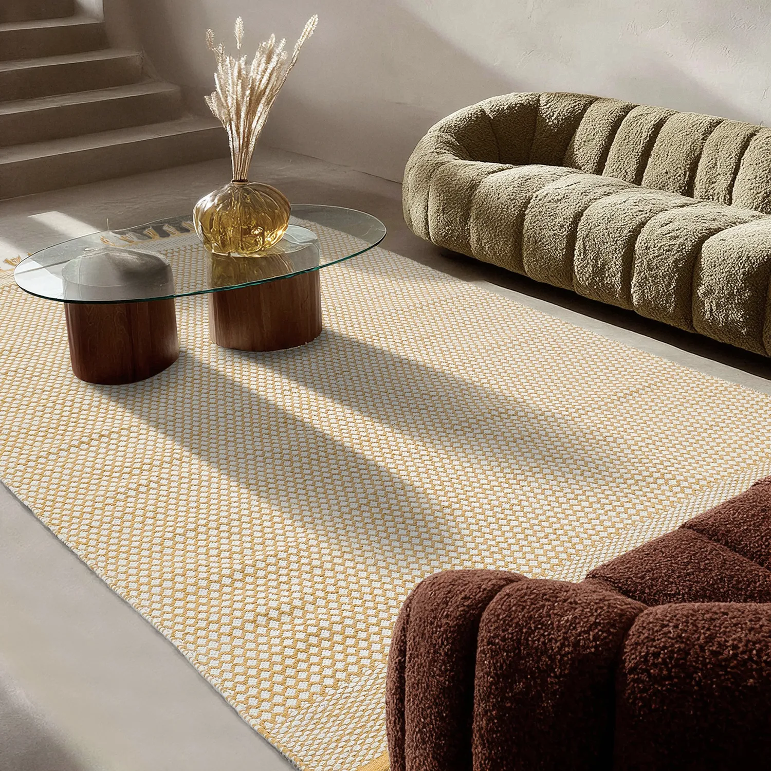 Koberec z kusov - Vinga (horčicovožltý)