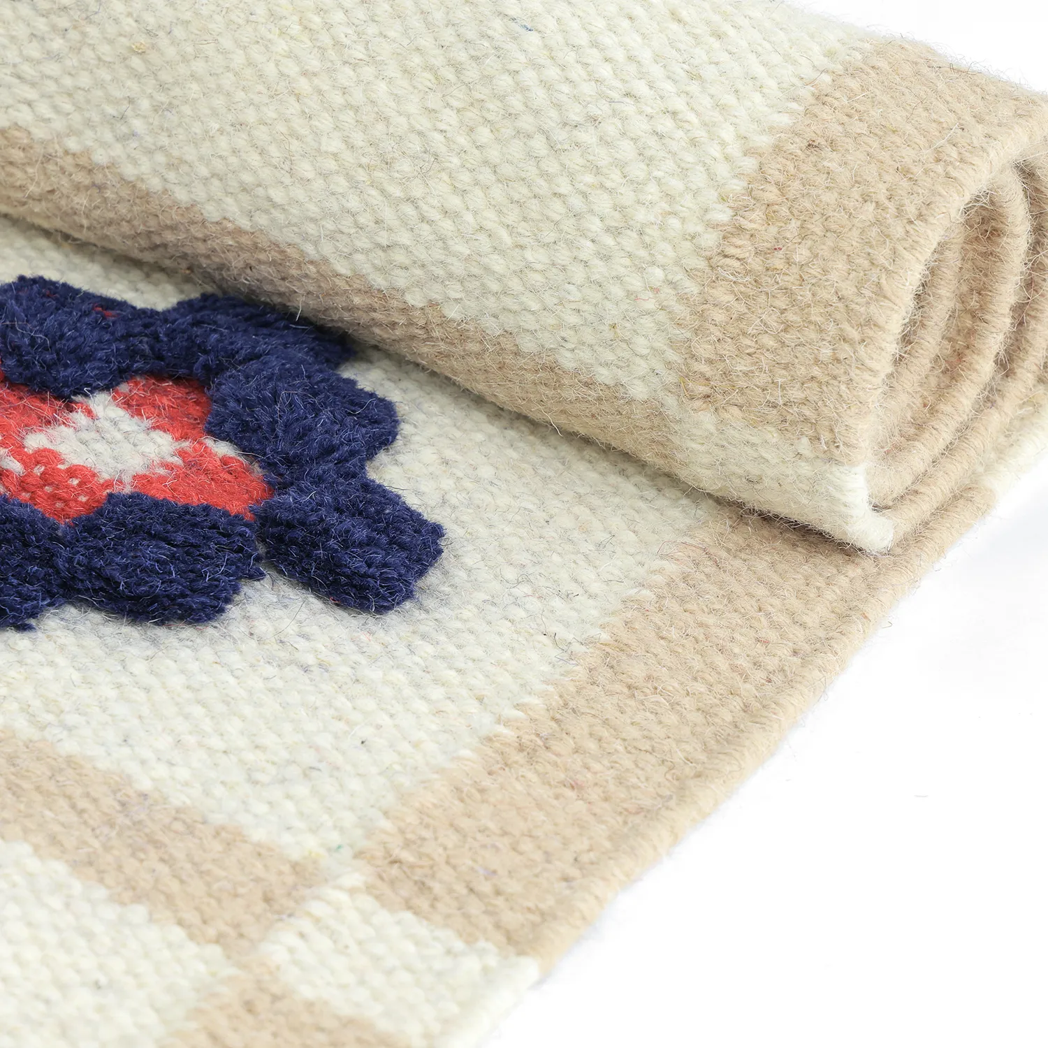Vlnený koberec - Lausanne Flatweave Tufted Premium (biela/béžová)