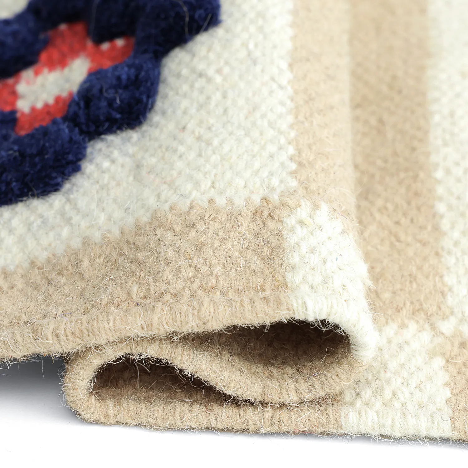 Vlnený koberec - Lausanne Flatweave Tufted Premium (biela/béžová)