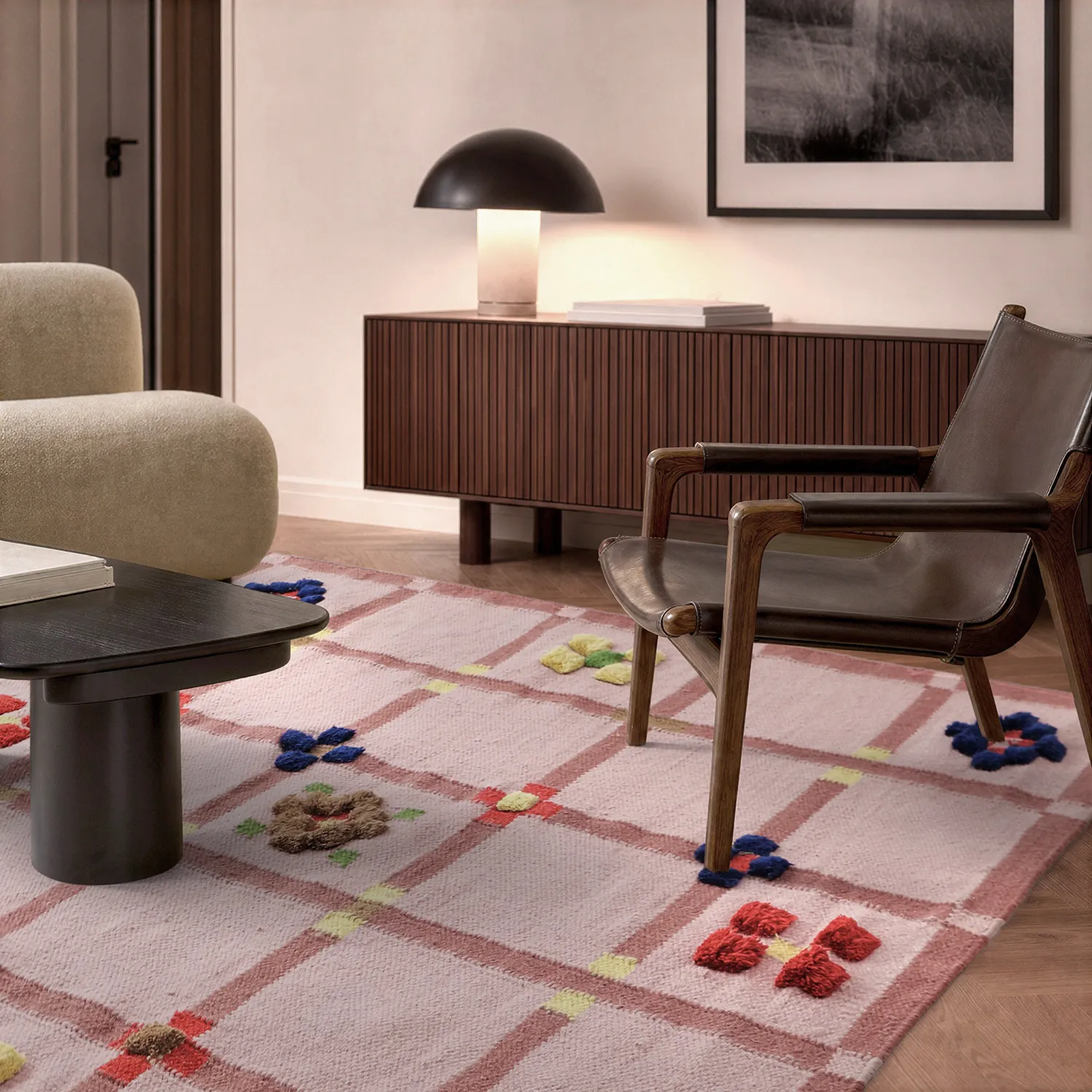 Vlnený koberec - Lausanne Flatweave Tufted Premium (ružová)