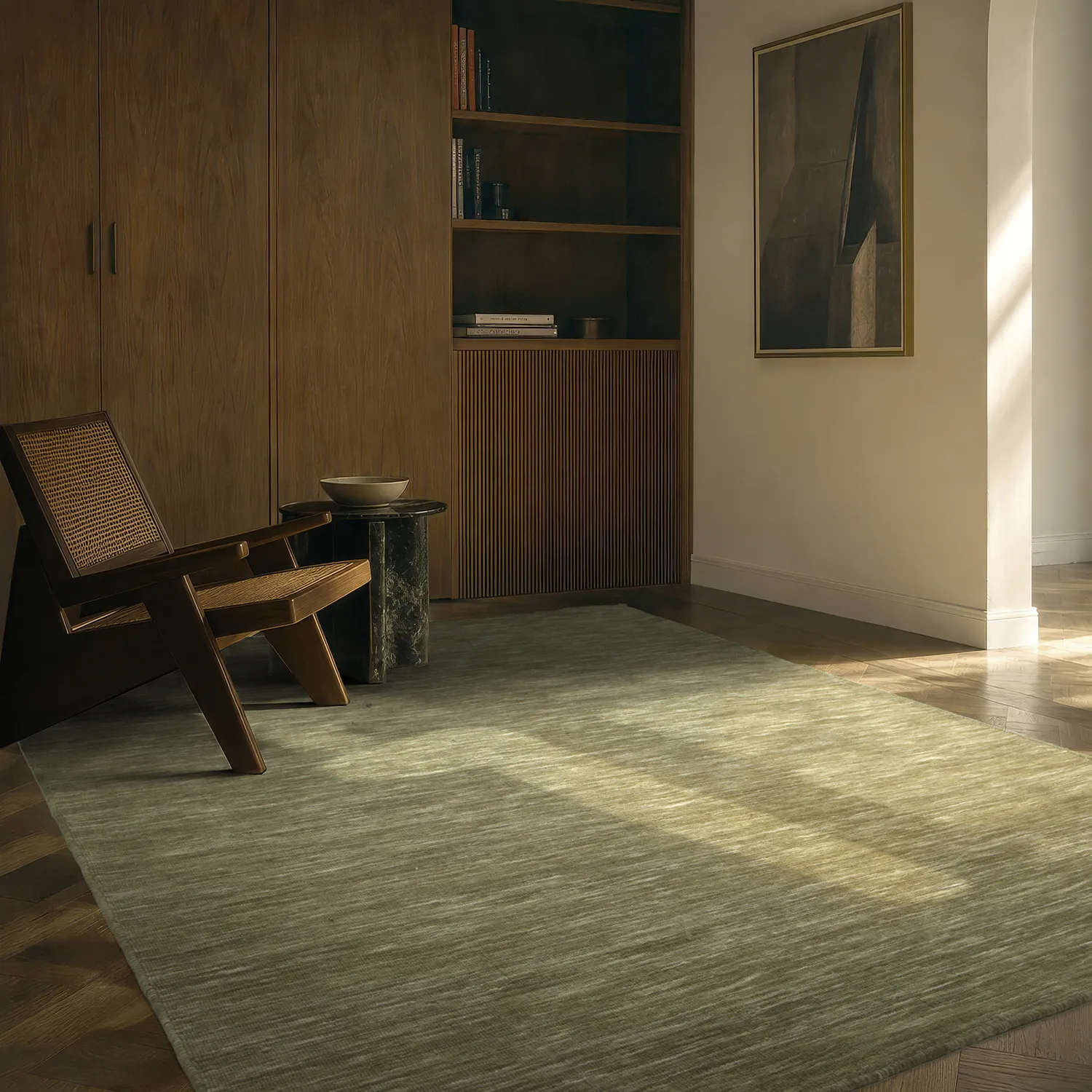 Vlnený koberec - Charonne Flat Handloom Wool Premium (zelená)