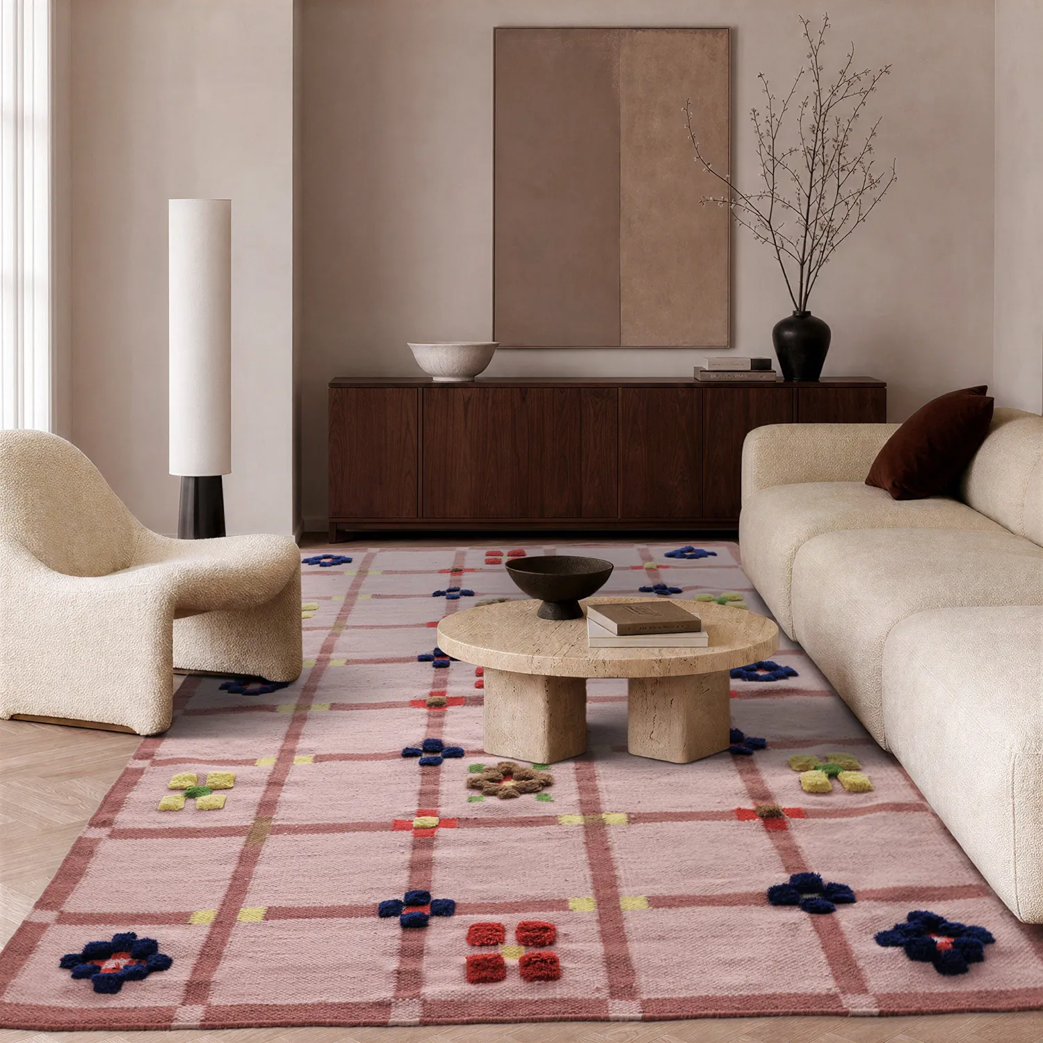 Vlnený koberec - Lausanne Flatweave Tufted Premium (ružová)
