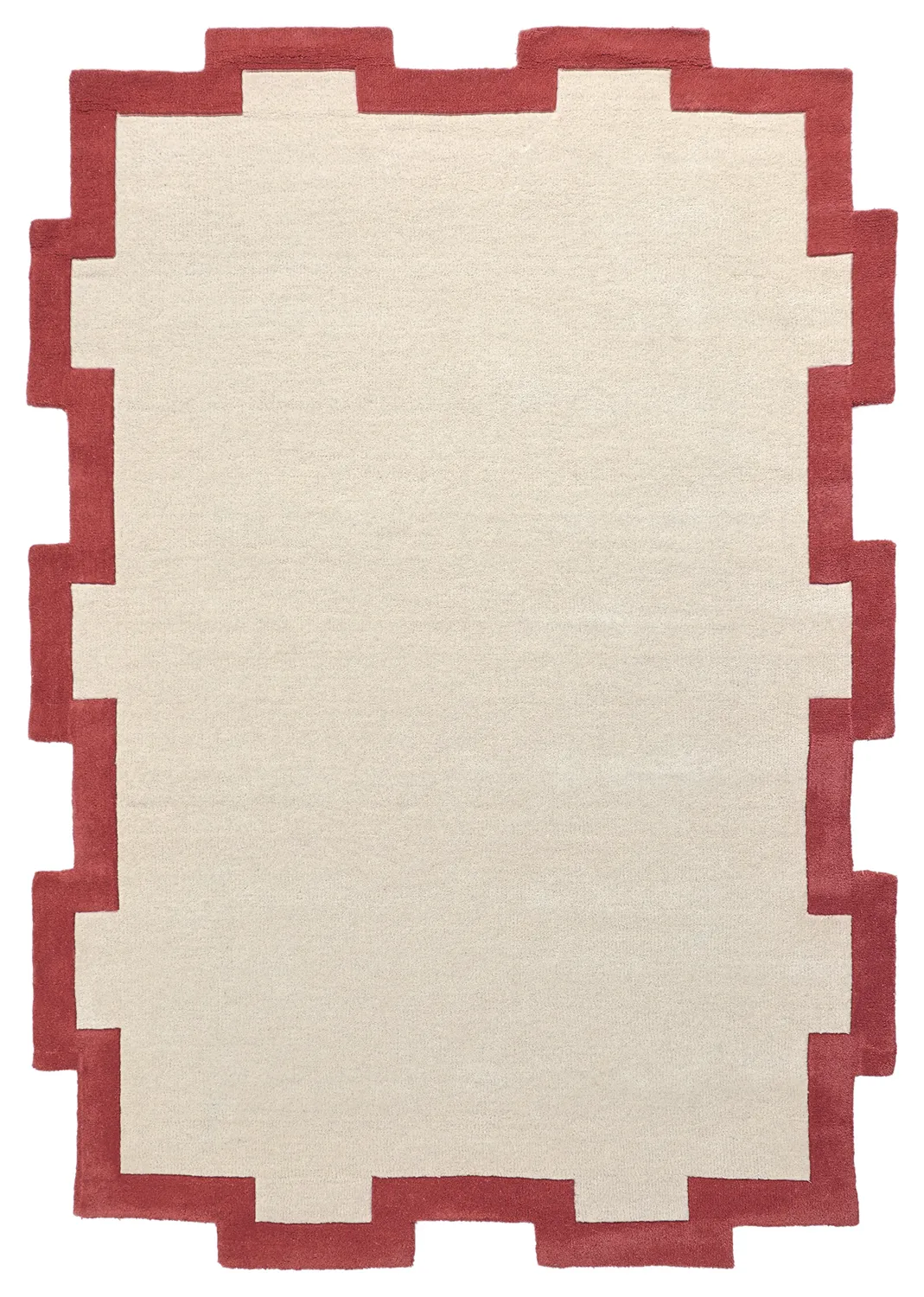 Vlnený koberec - Agra Hand Tufted Wool Premium (krémová/červená)