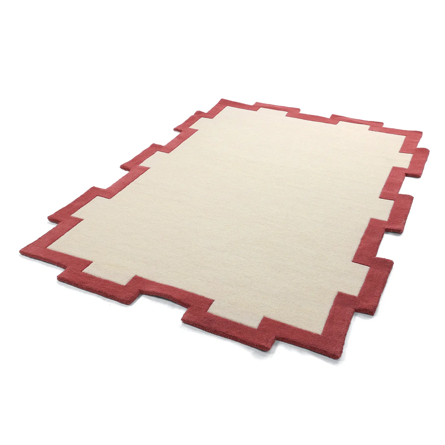 Vlnený koberec - Agra Hand Tufted Wool Premium (krémová/červená)